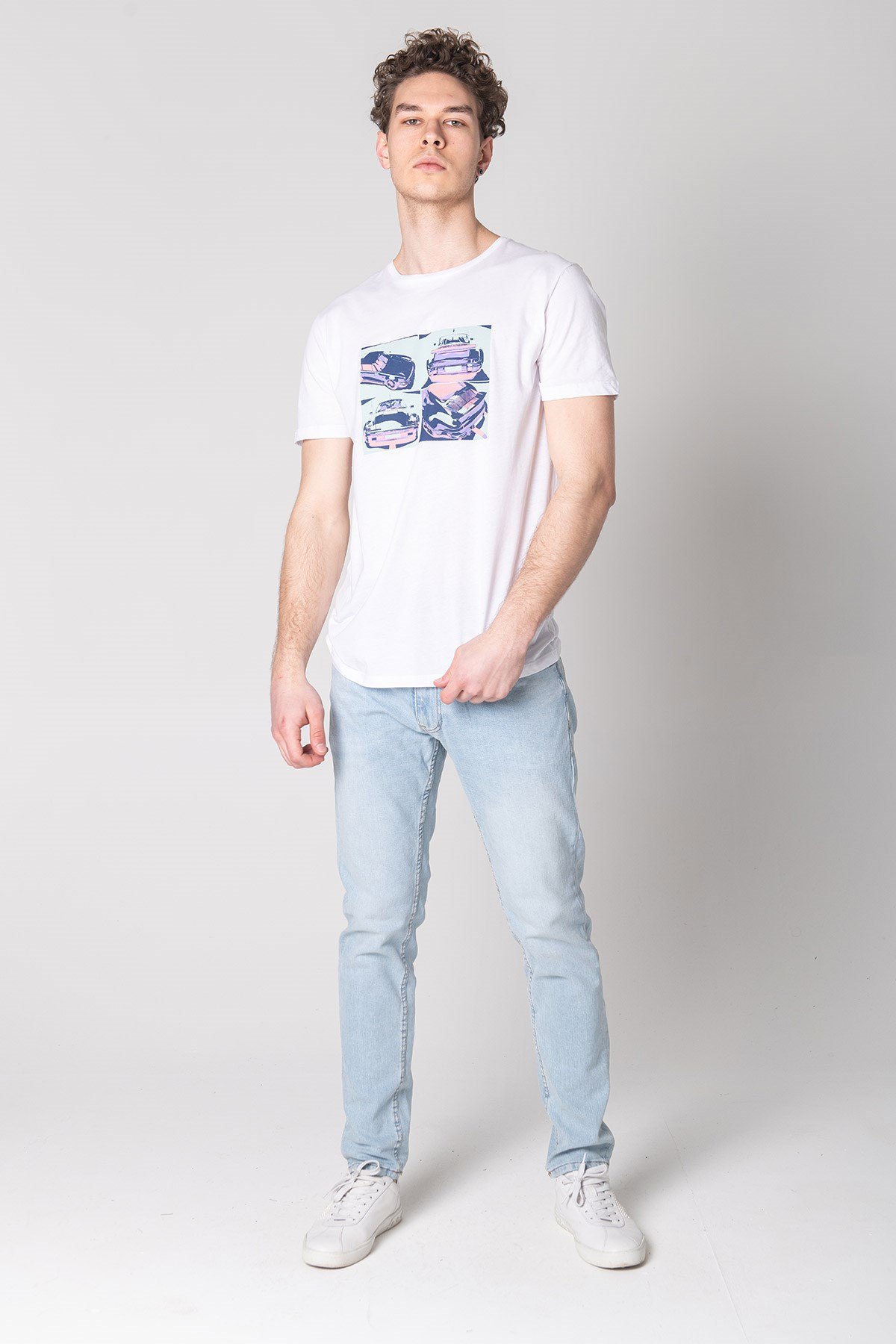 JOHN FRANK COOL T-SHIRT BEYAZ