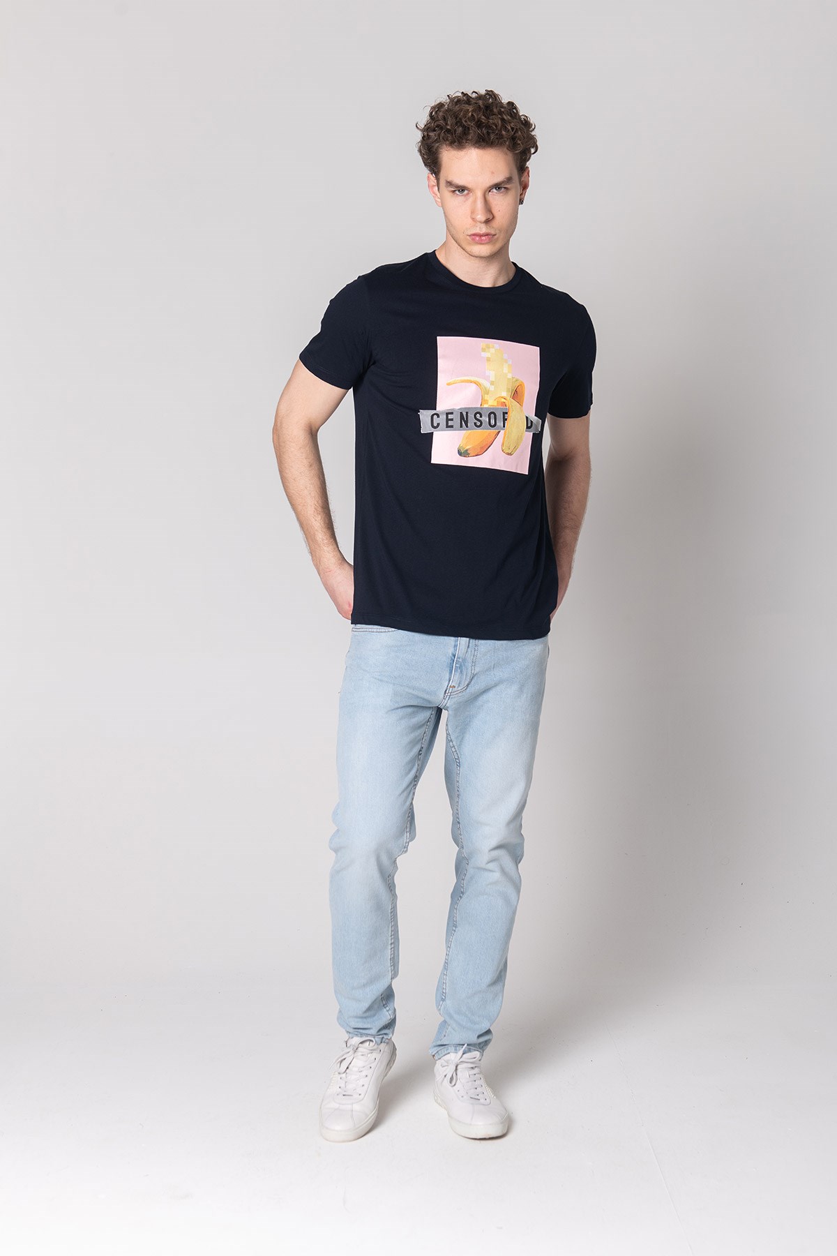 JOHN FRANK COOL T-SHIRT LACİVERT