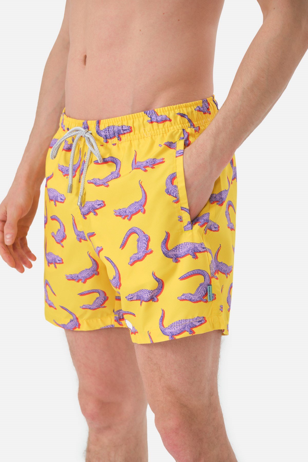 John Frank Crocodile Yellow Deniz Şortu