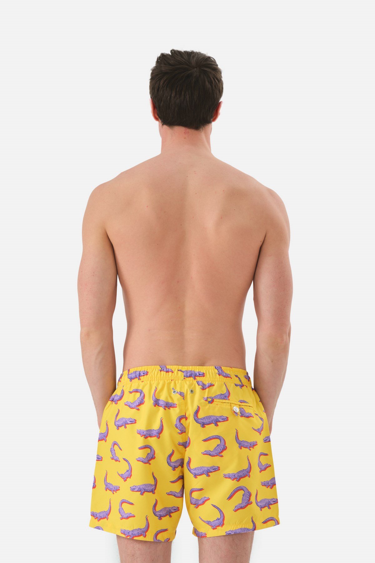 John Frank Crocodile Yellow Deniz Şortu