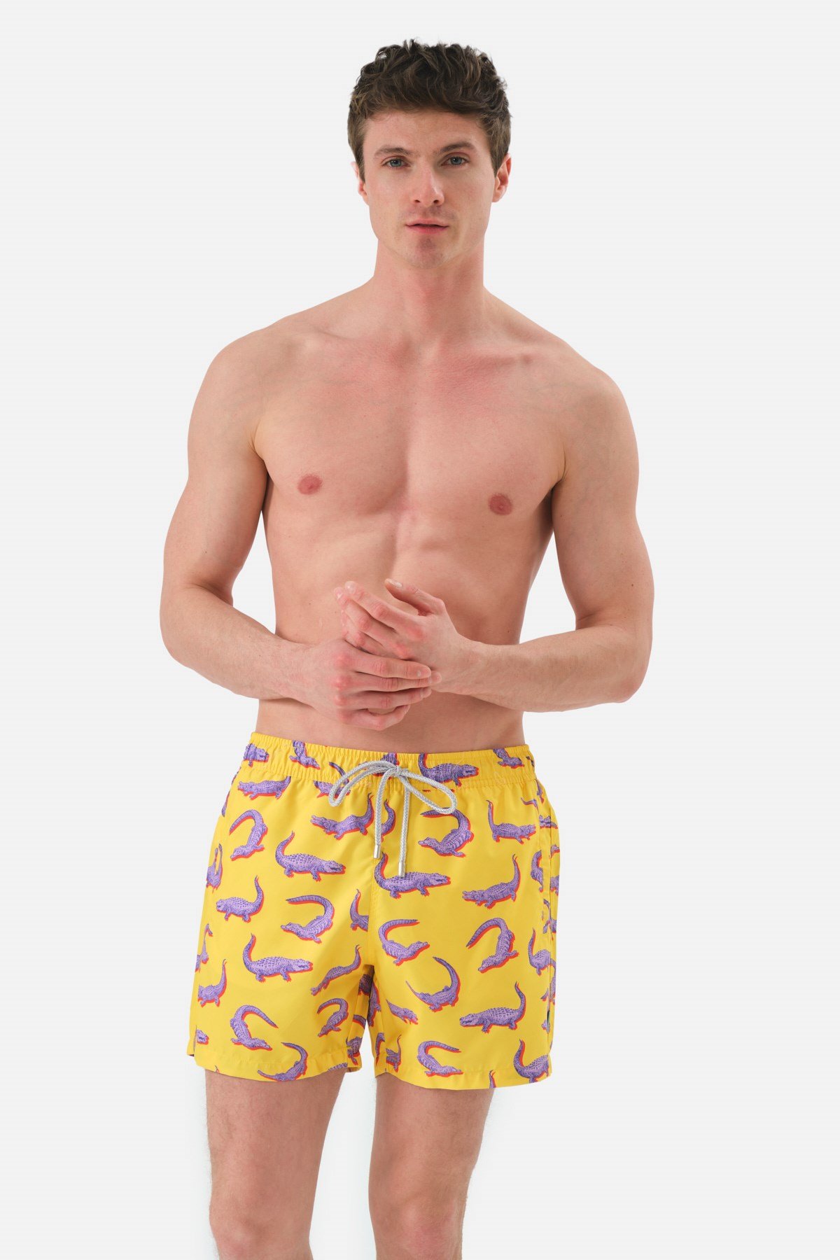 John Frank Crocodile Yellow Deniz Şortu