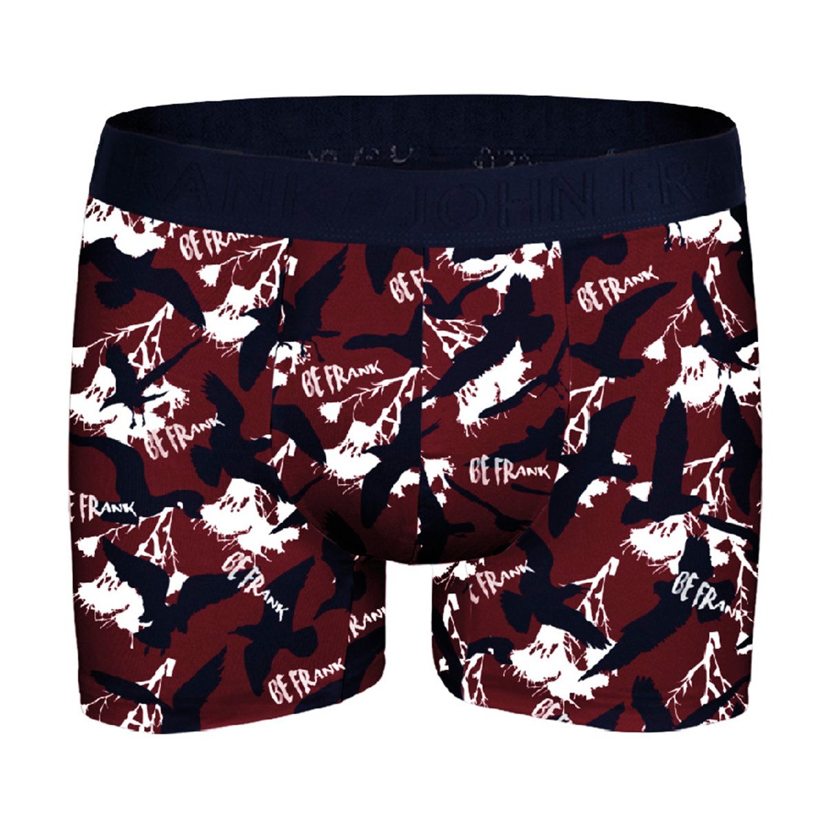 JOHN FRANK DİJİTAL BASKILI BOXER BORDO