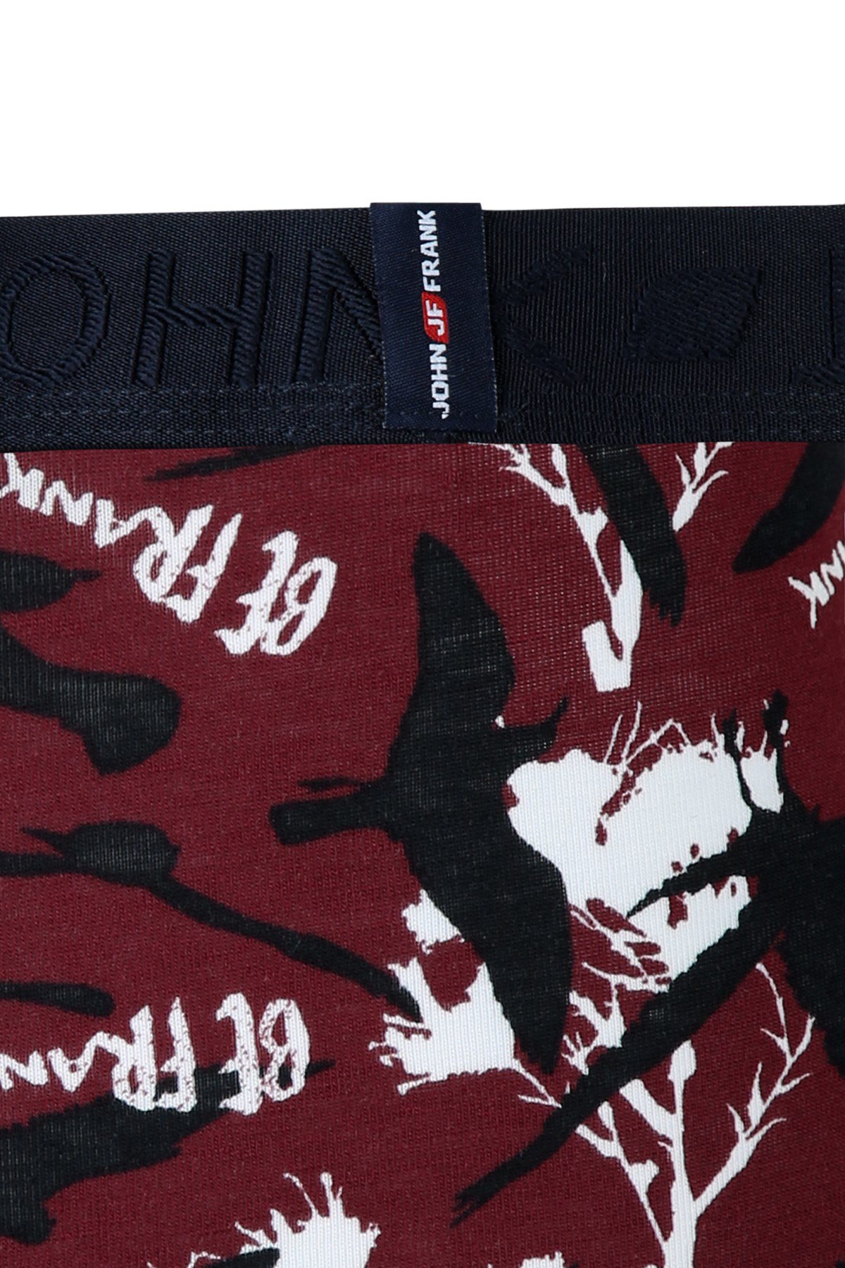 JOHN FRANK DİJİTAL BASKILI BOXER BORDO