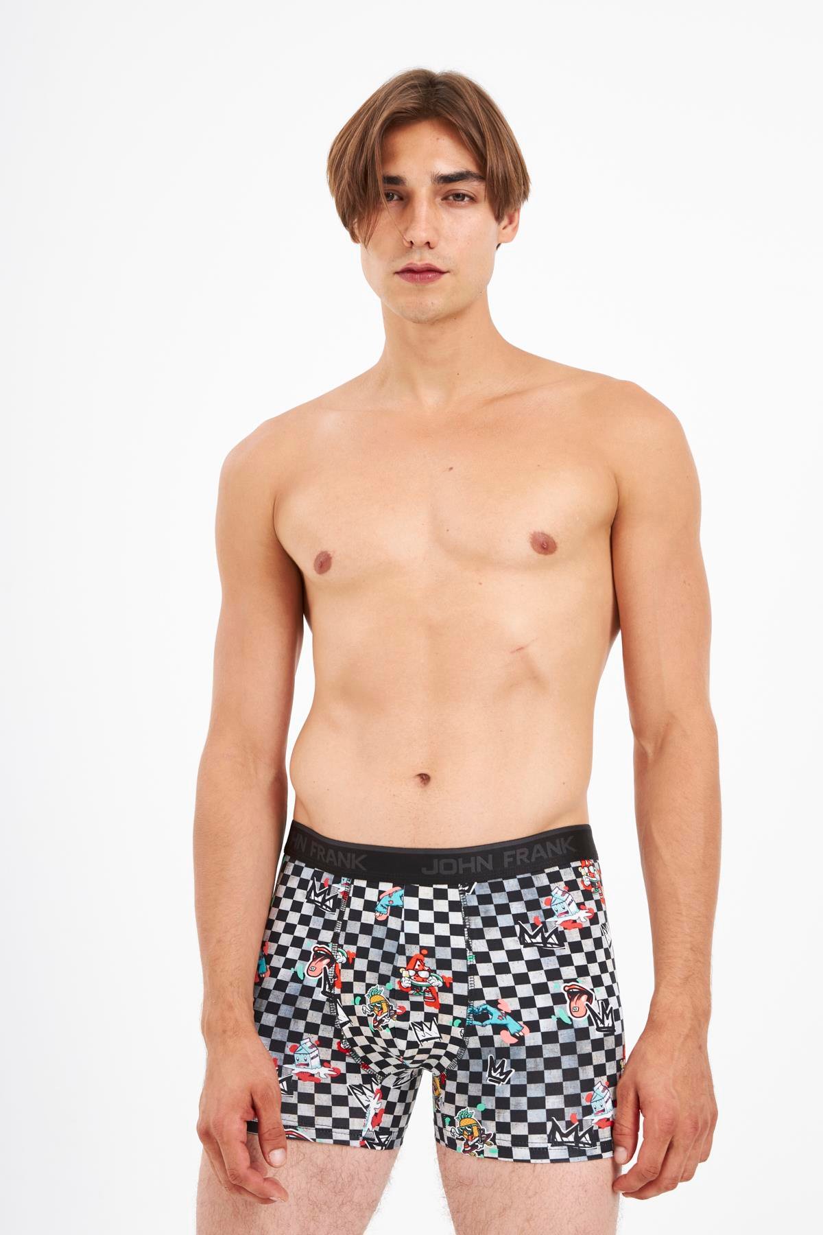 JOHN FRANK DİJİTAL BASKILI BOXER MULTICOLOR