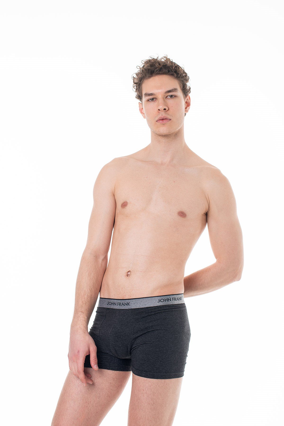JOHN FRANK ESSENTIALS BOXER ANTRACITE MELANGE