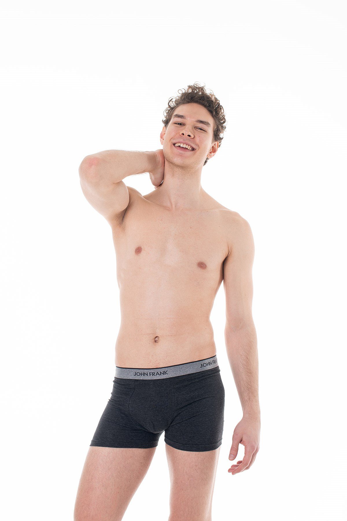 JOHN FRANK ESSENTIALS BOXER ANTRACITE MELANGE