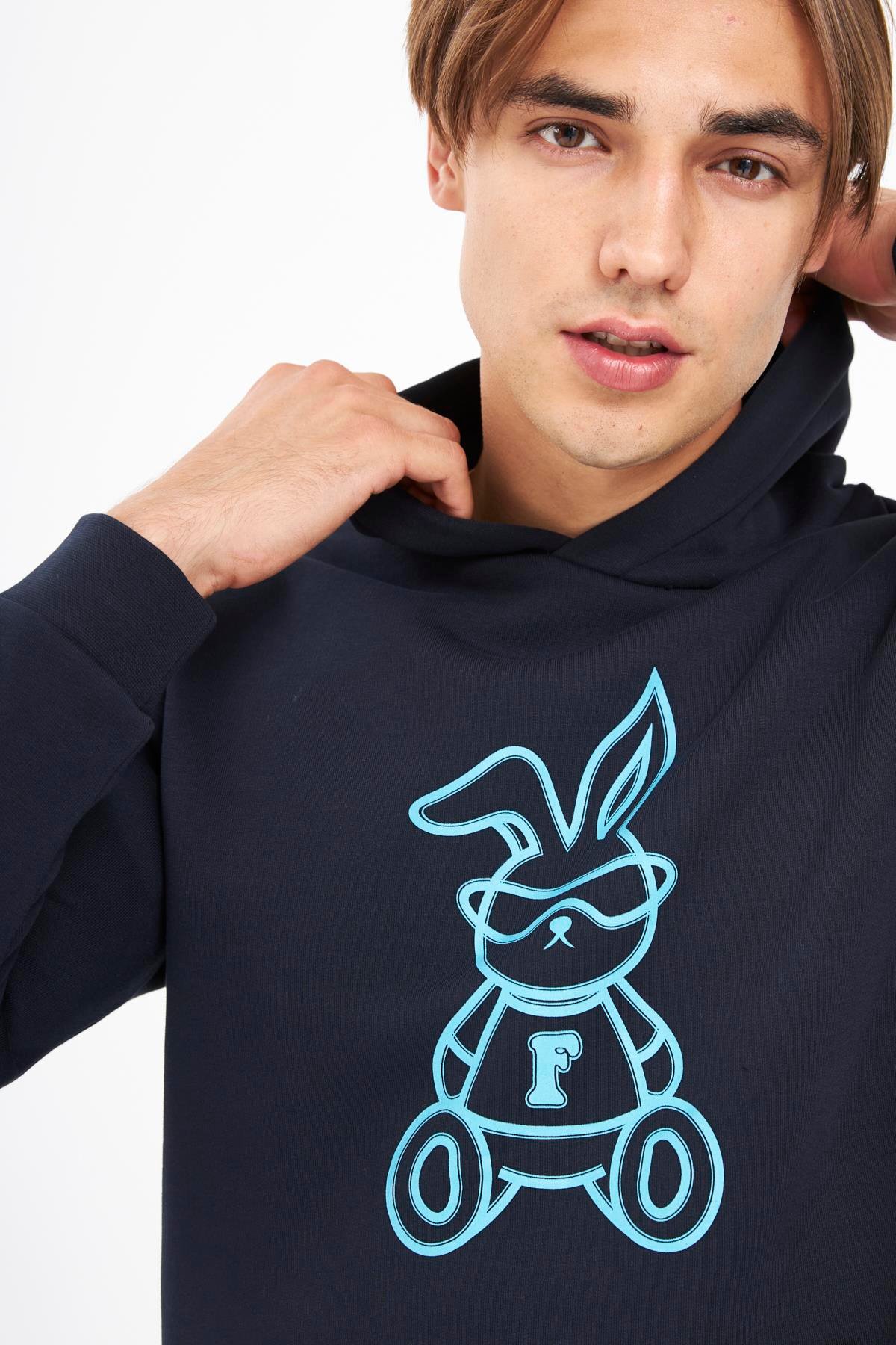 JOHN FRANK HYPE HOODIE SWEATSHIRT LACİVERT