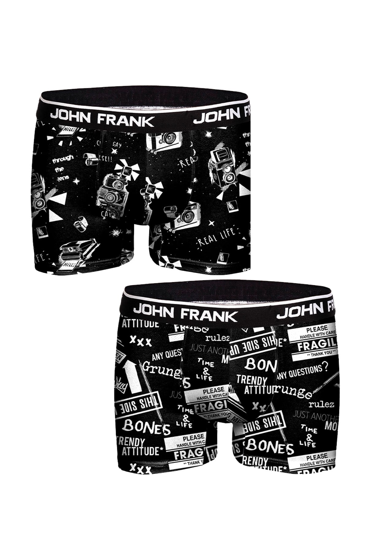 JOHN FRANK İKİLİ MONOCHROME BOXER