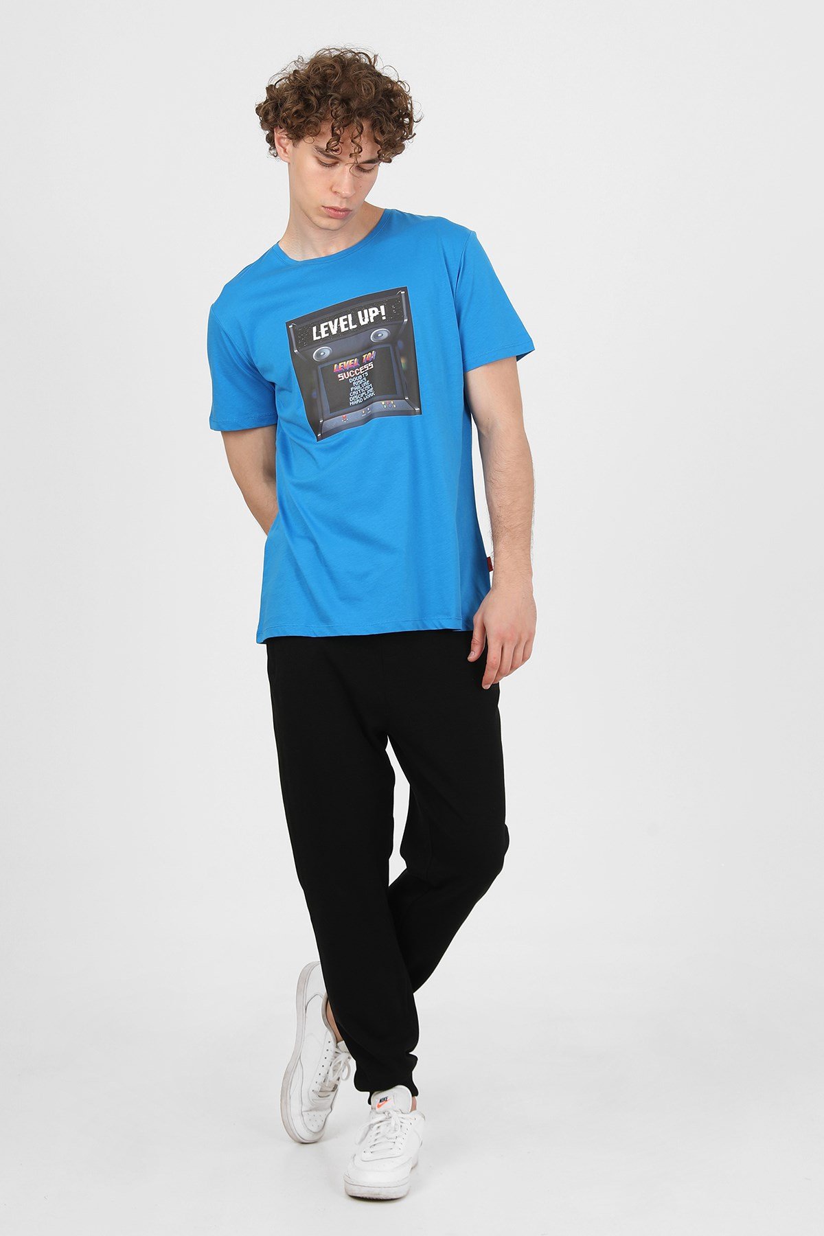 JOHN FRANK COOL T-SHIRT SAKS MAVİ