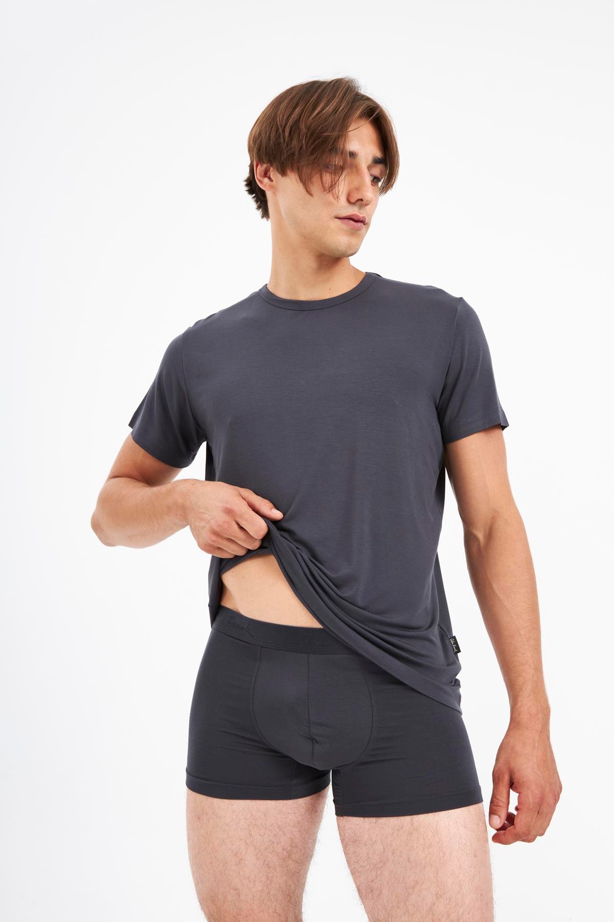 JOHN FRANK MODAL T-SHIRT ANTRASİT
