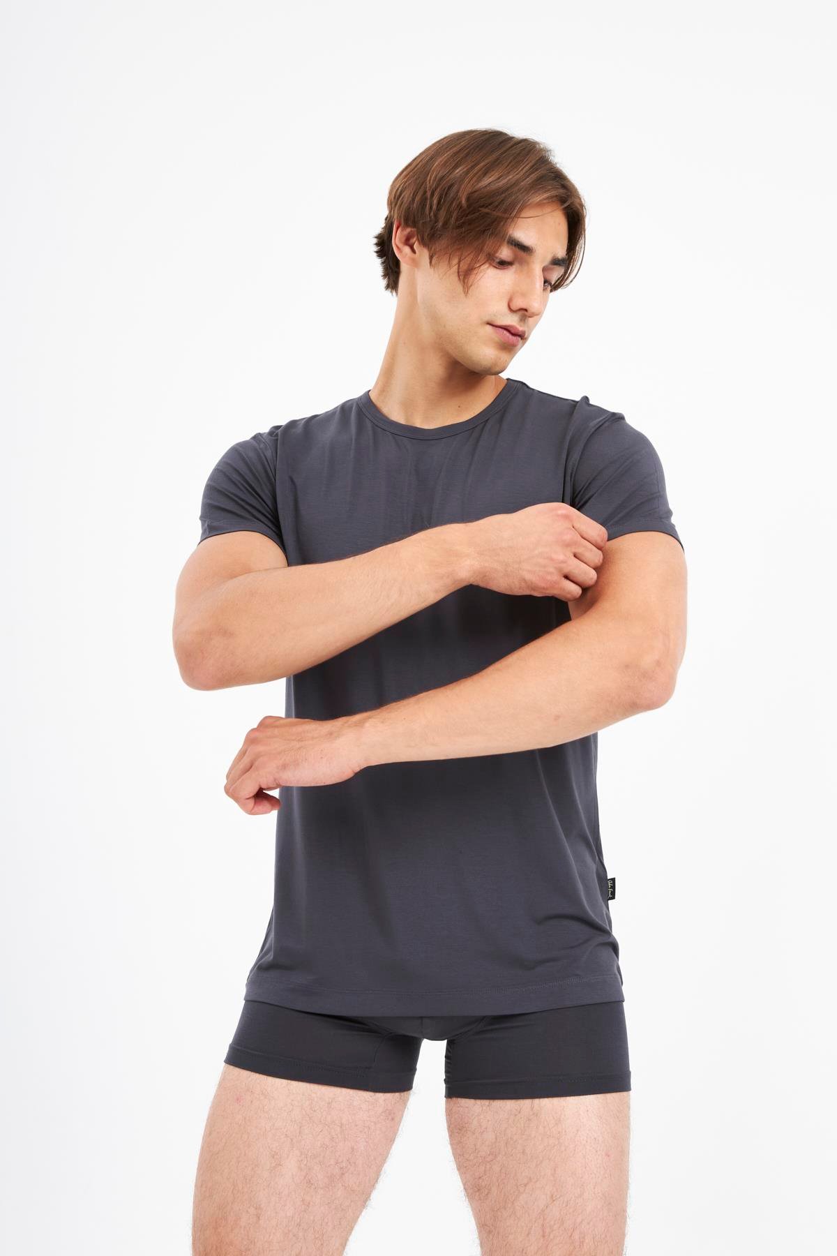 JOHN FRANK MODAL T-SHIRT ANTRASİT
