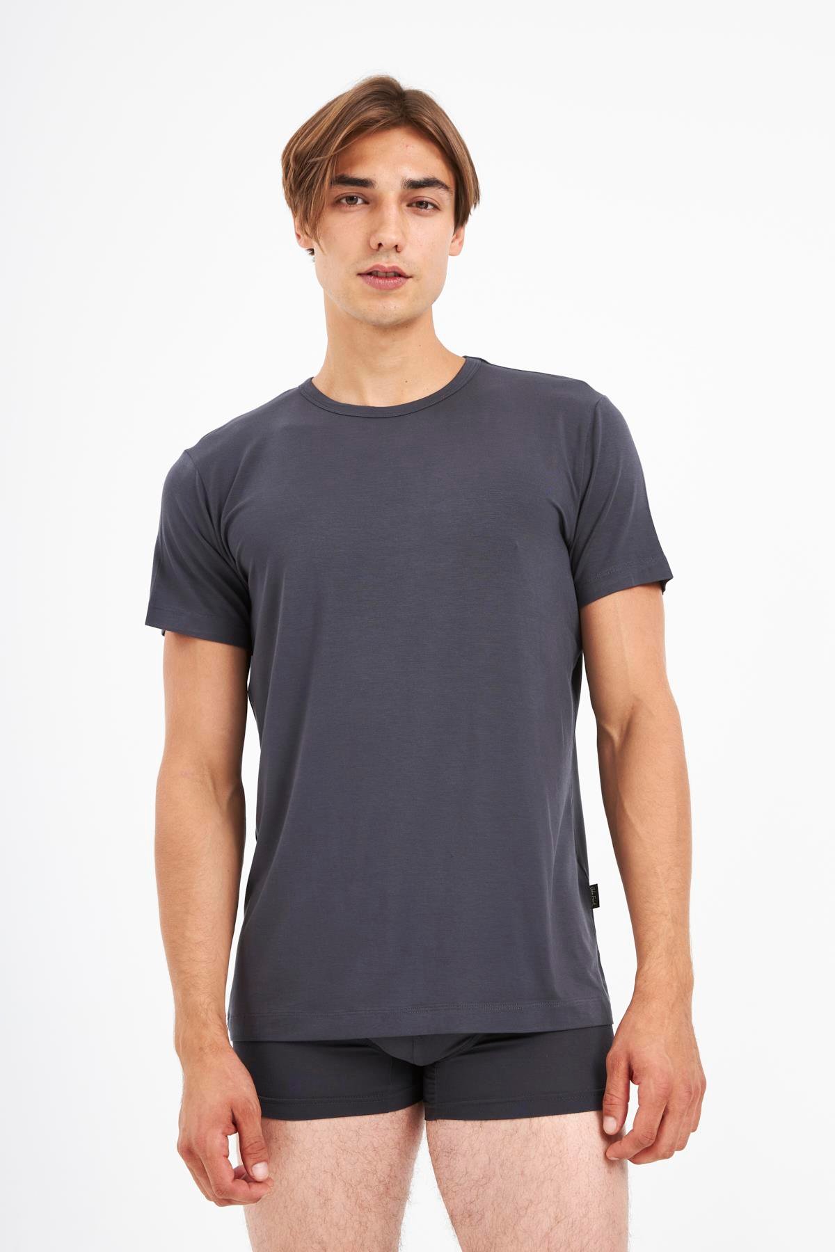 JOHN FRANK MODAL T-SHIRT ANTRASİT