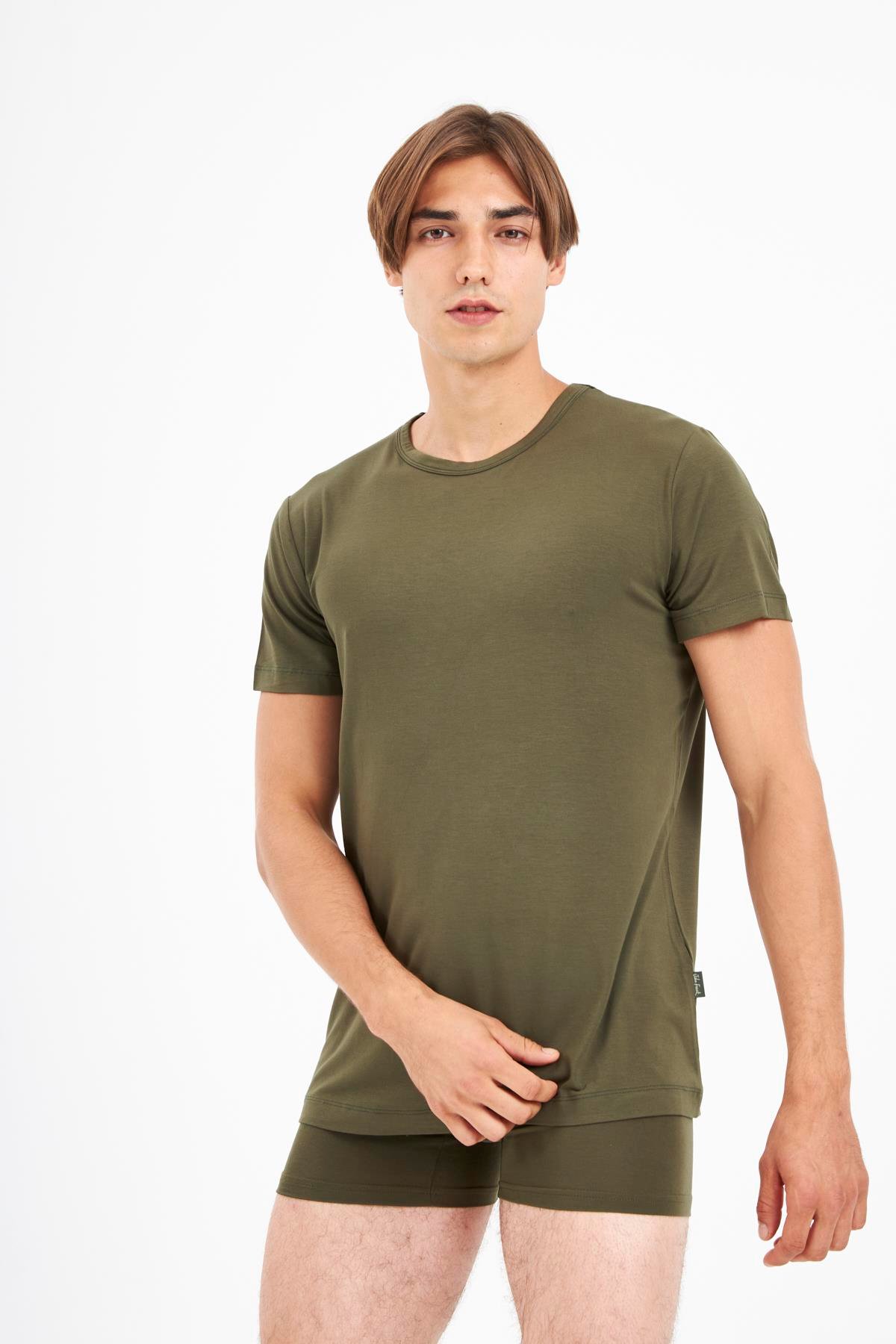 JOHN FRANK MODAL T-SHIRT HAKİ