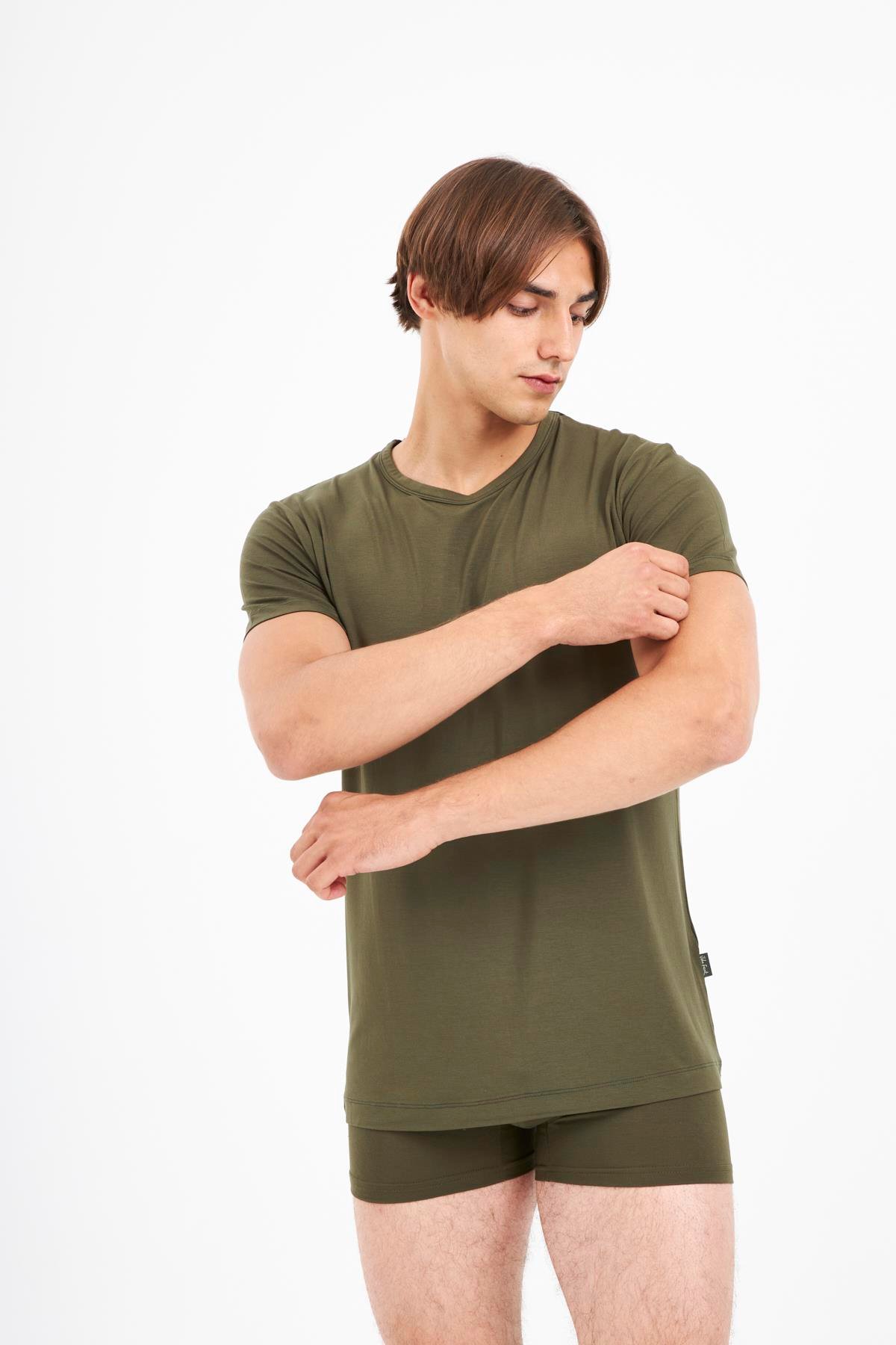 JOHN FRANK MODAL T-SHIRT HAKİ