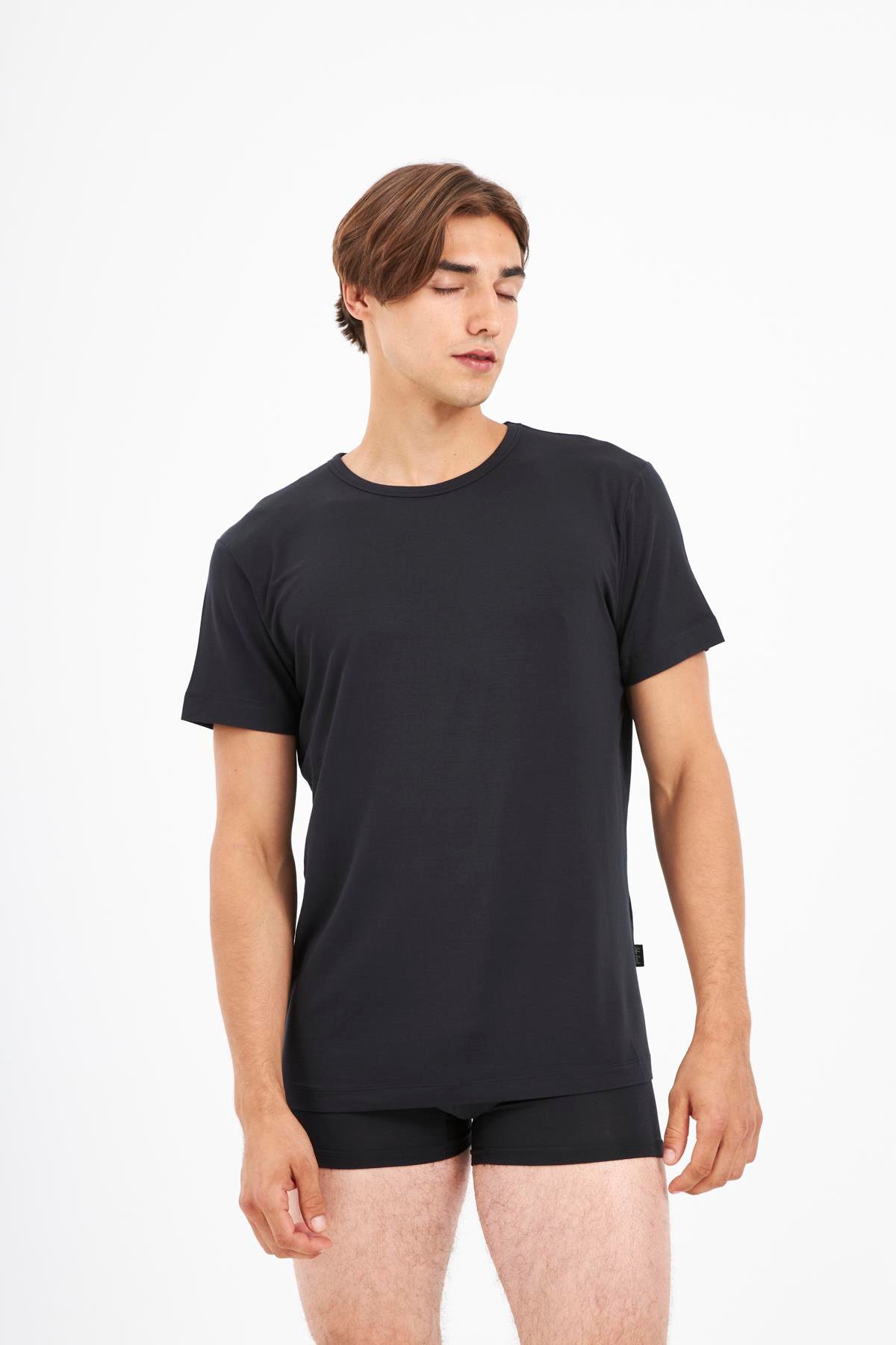 JOHN FRANK MODAL T-SHIRT SİYAH