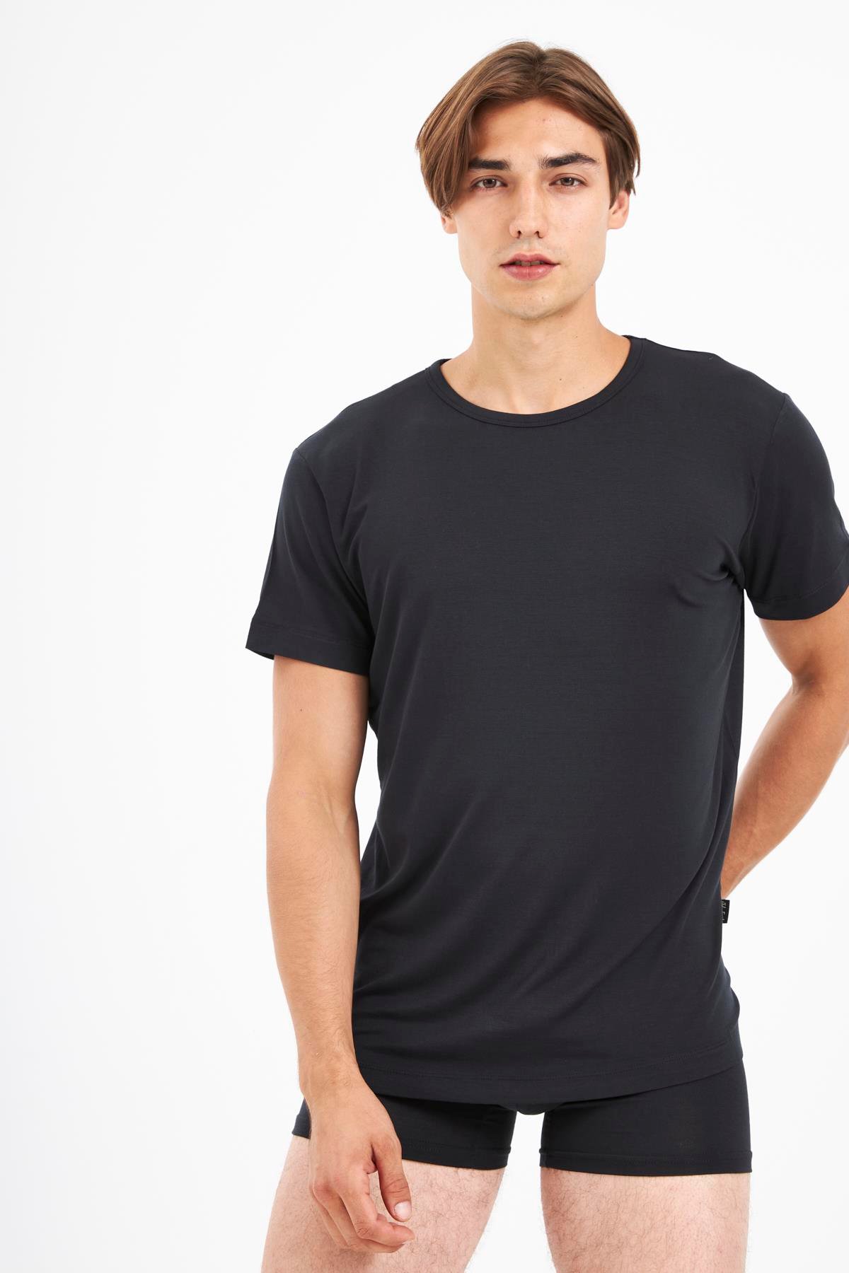 JOHN FRANK MODAL T-SHIRT SİYAH