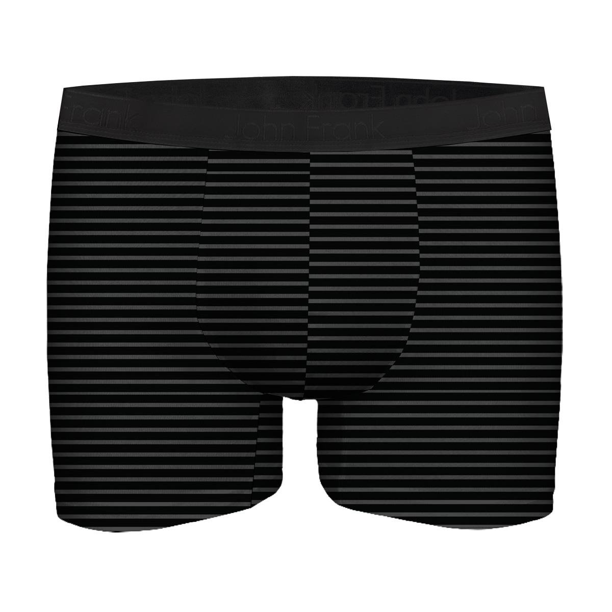 JOHN FRANK NATURAL MODAL BOXER GRİ-SİYAH