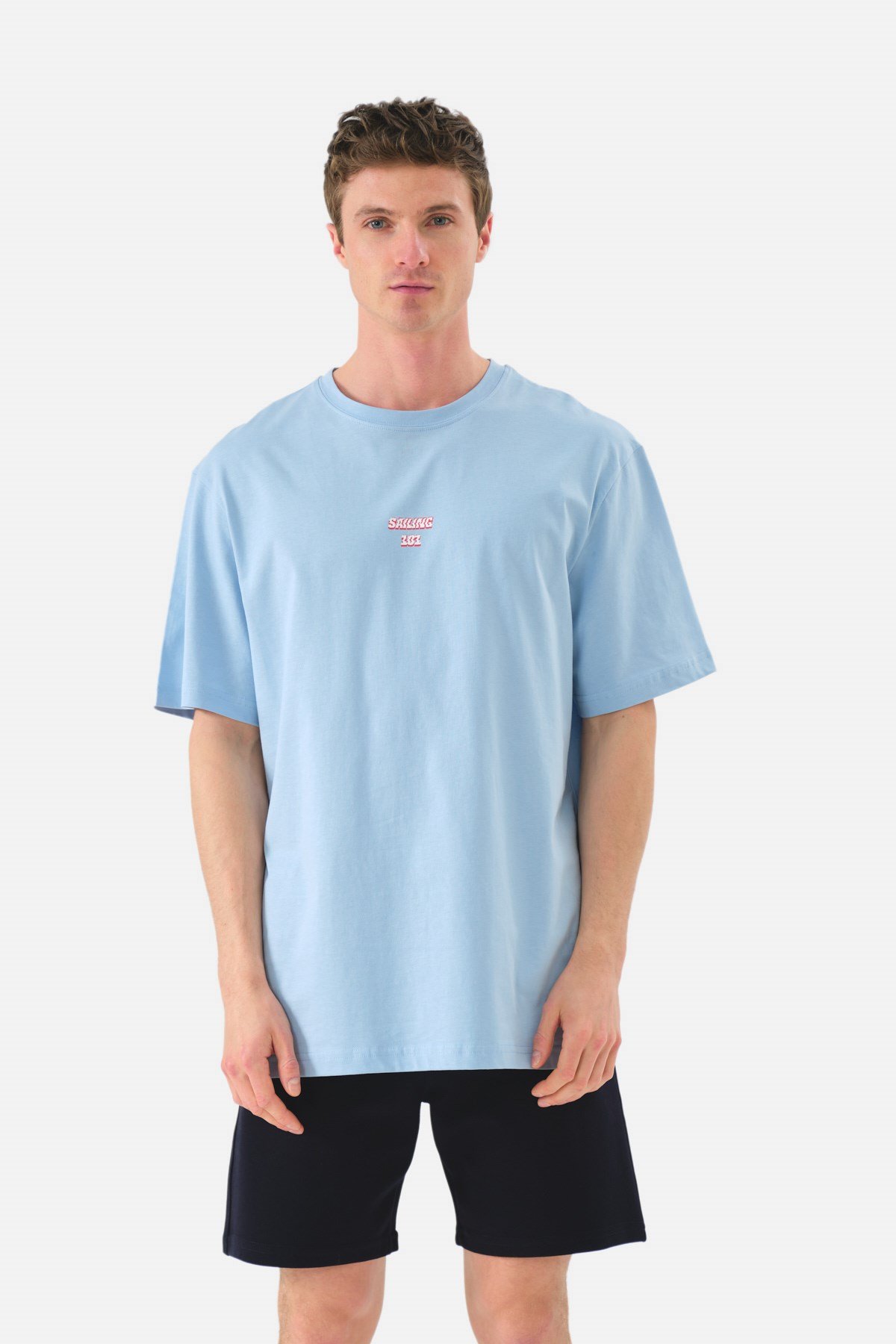JOHN FRANK OVERSIZE T-SHIRT AÇIK MAVİ