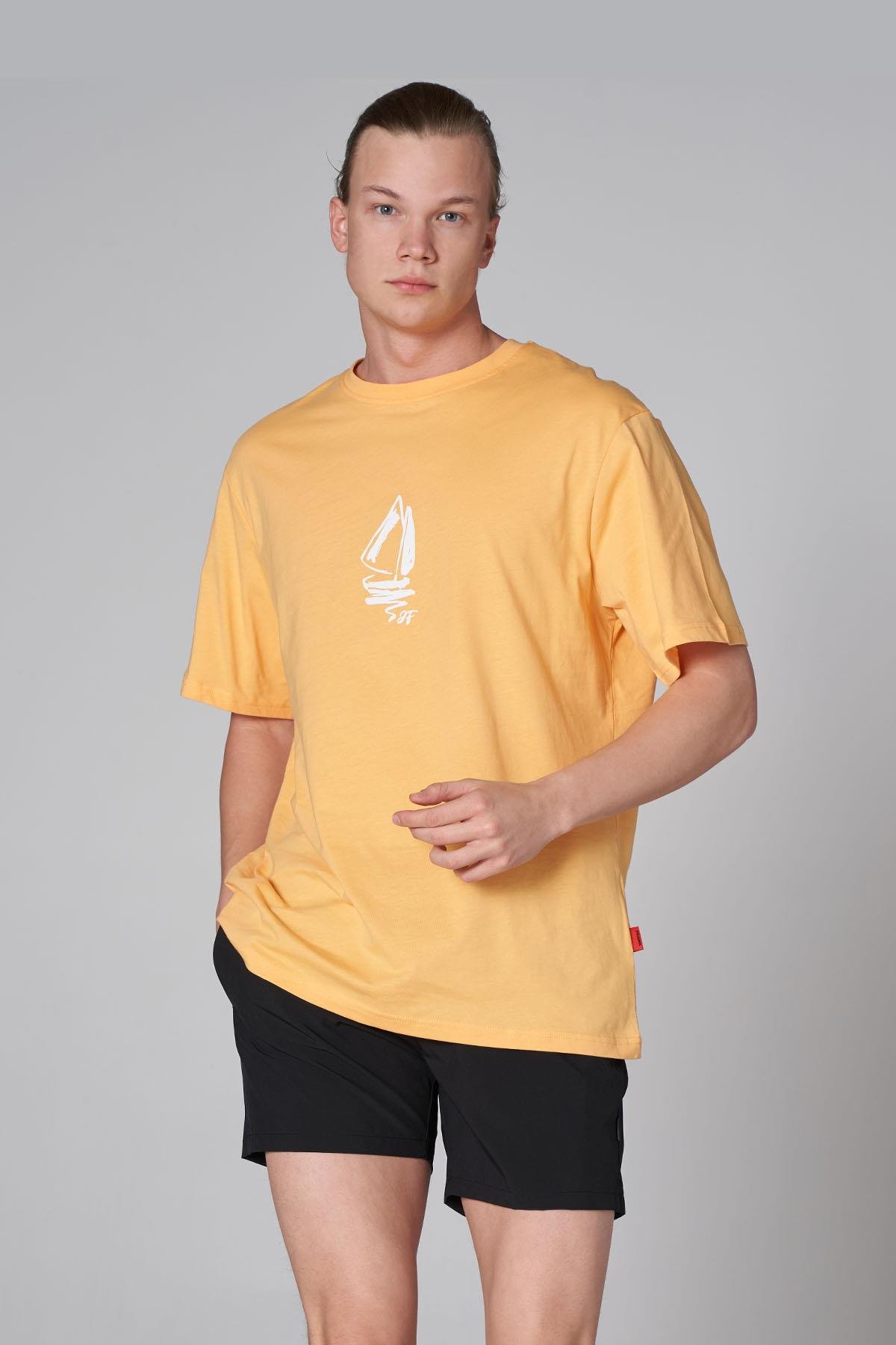 JOHN FRANK OVERSIZE T-SHIRT AÇIK TURUNCU