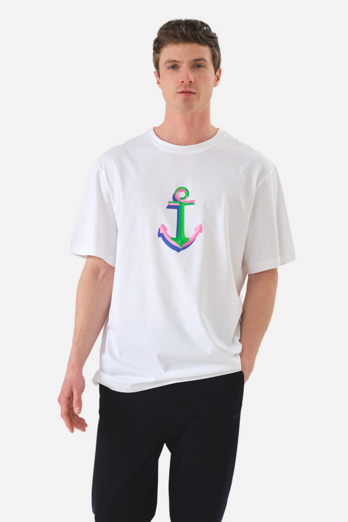 JOHN FRANK OVERSIZE T-SHIRT BEYAZ