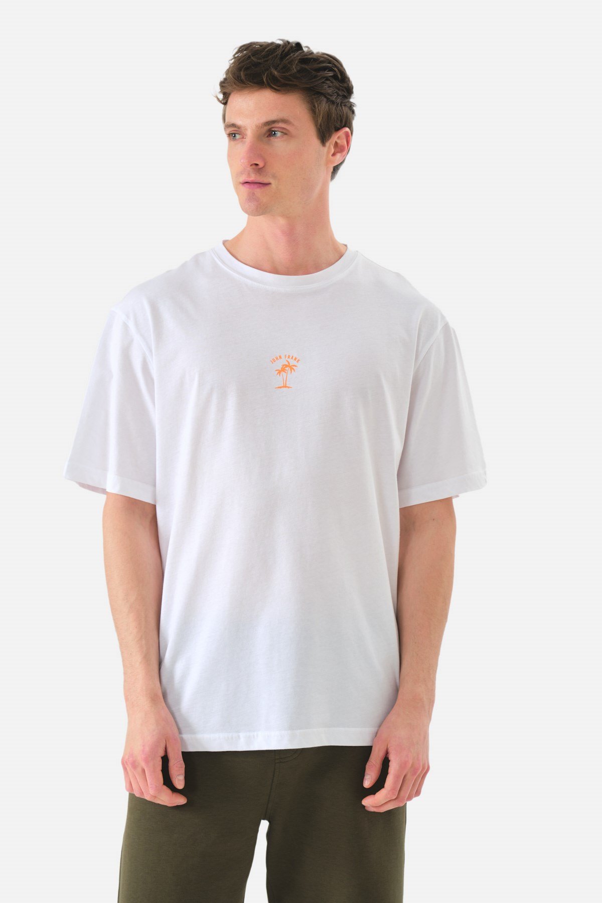 JOHN FRANK OVERSIZE T-SHIRT BEYAZ