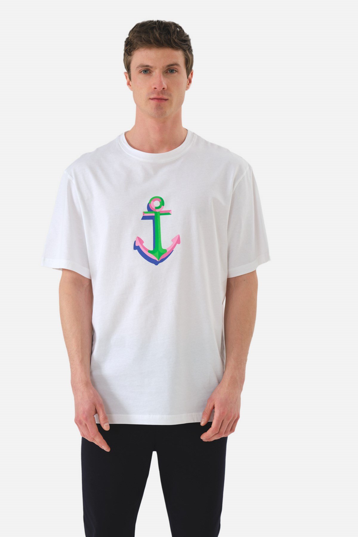 JOHN FRANK OVERSIZE T-SHIRT BEYAZ