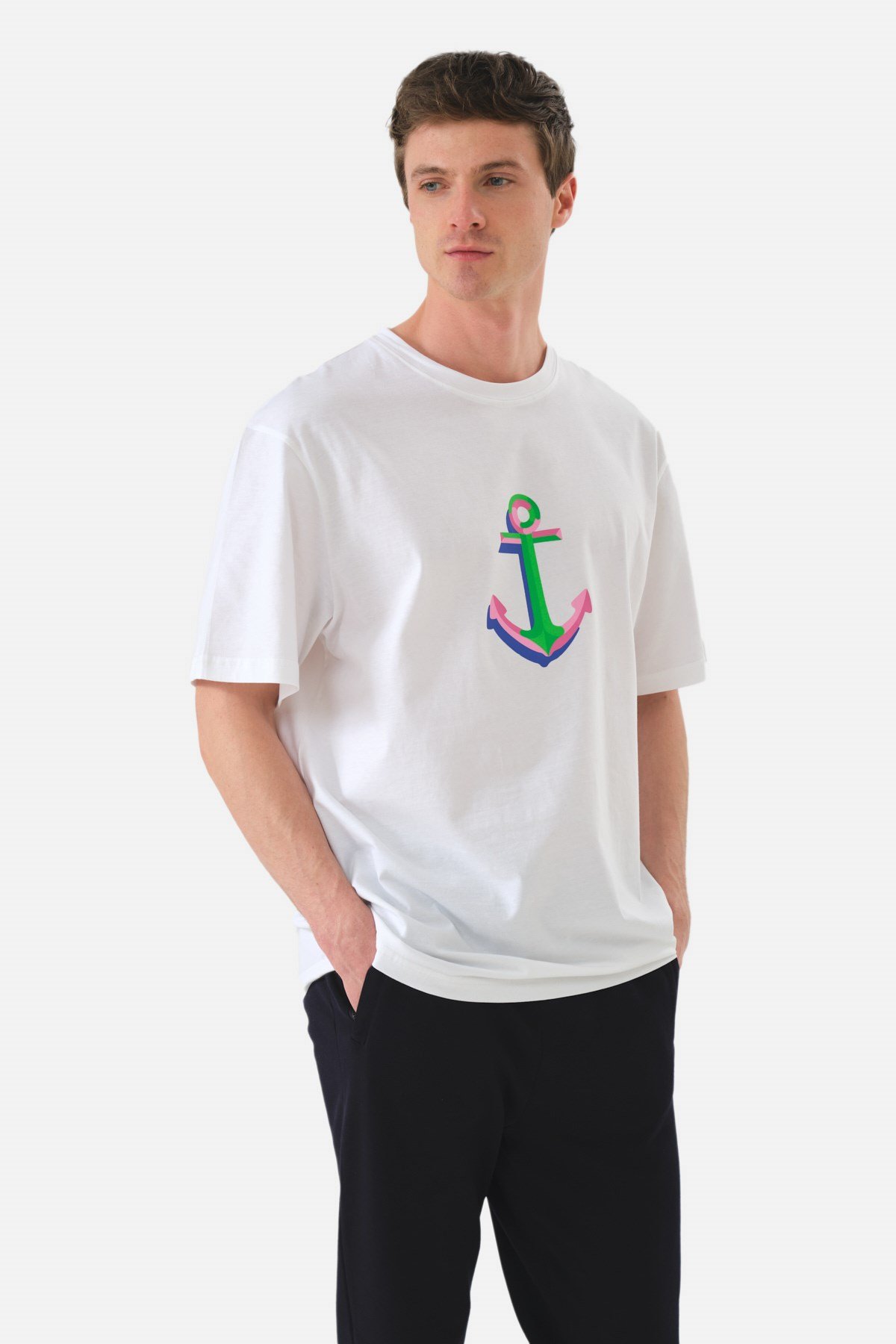 JOHN FRANK OVERSIZE T-SHIRT BEYAZ