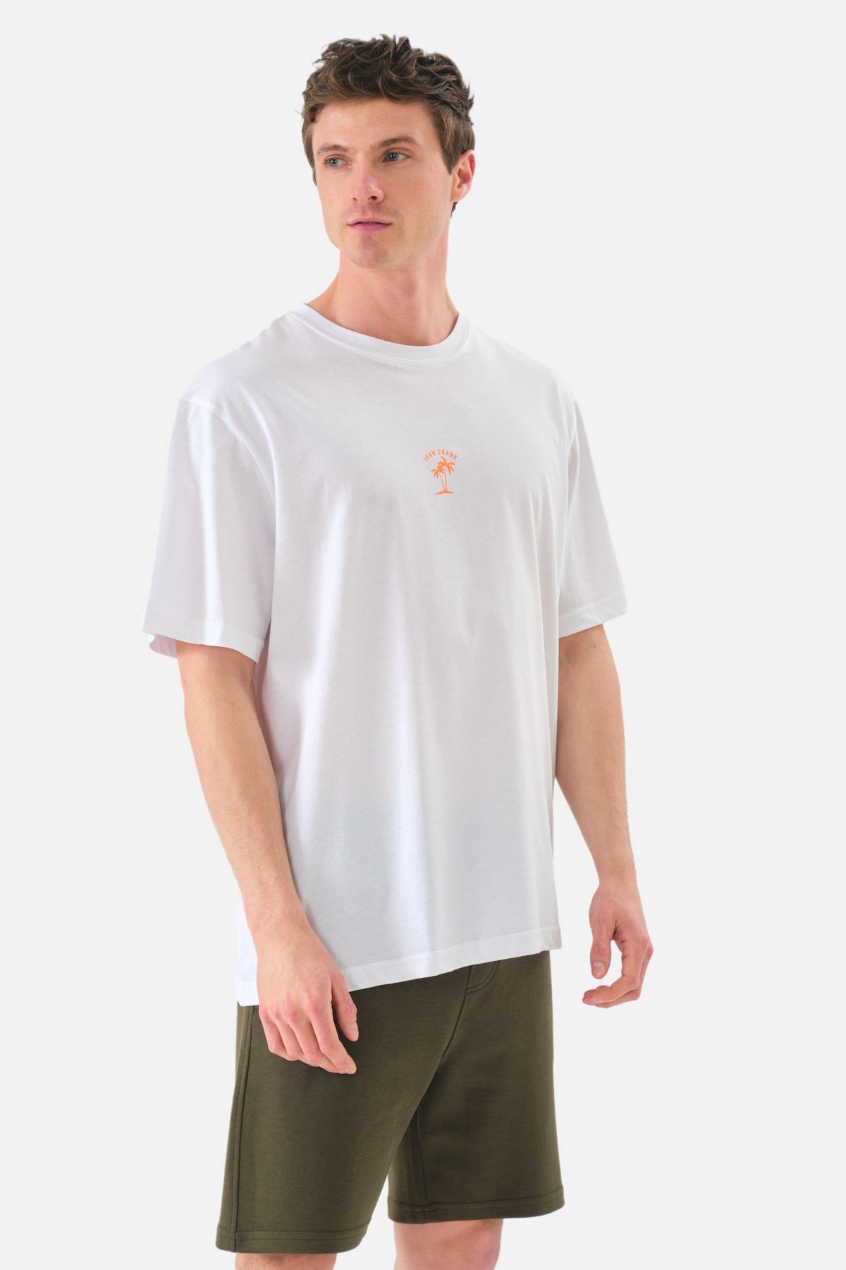 JOHN FRANK OVERSIZE T-SHIRT BEYAZ