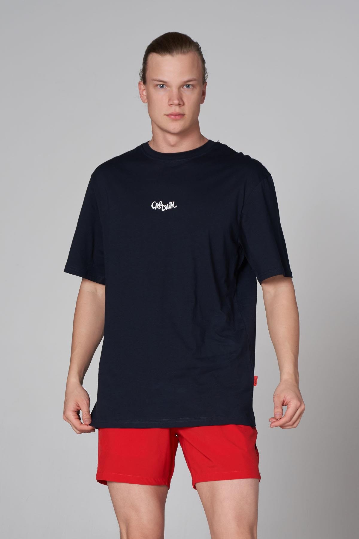 JOHN FRANK OVERSIZE T-SHIRT LACİVERT