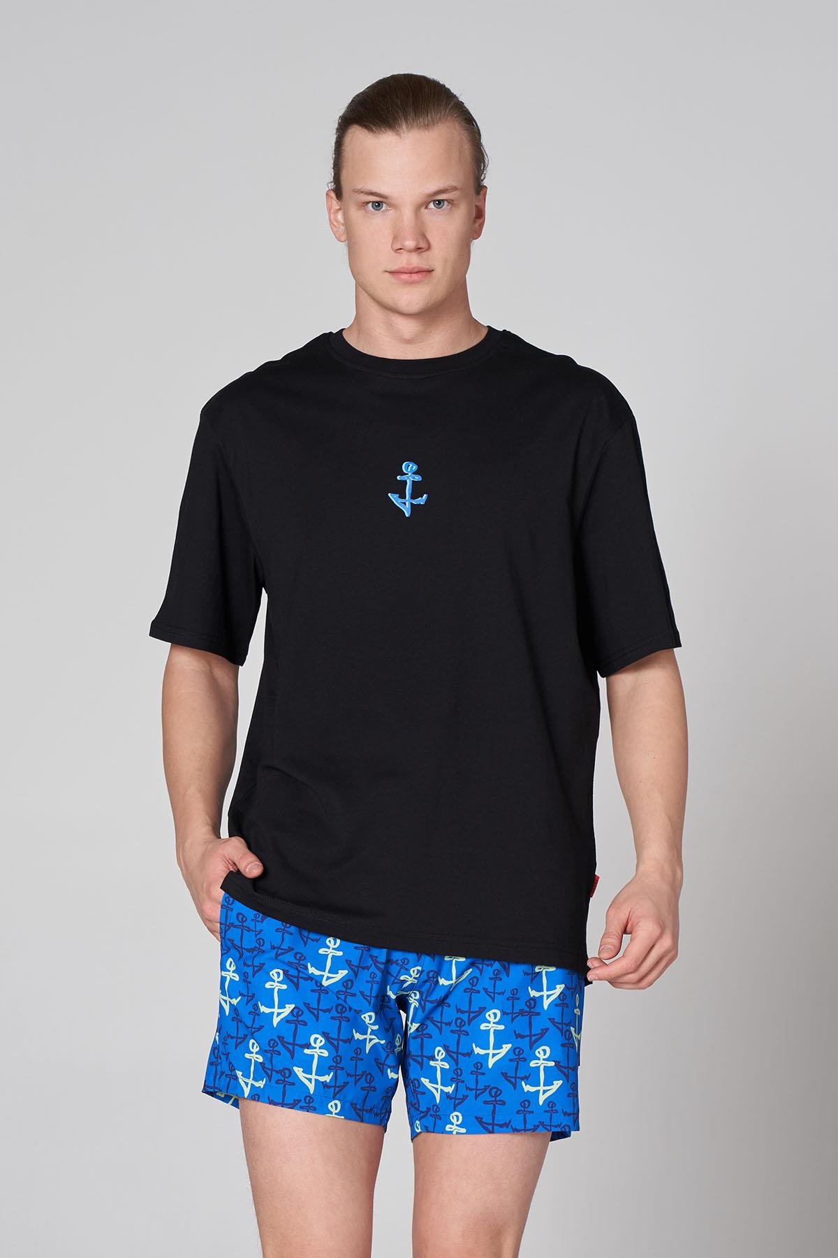 JOHN FRANK OVERSIZE T-SHIRT SİYAH