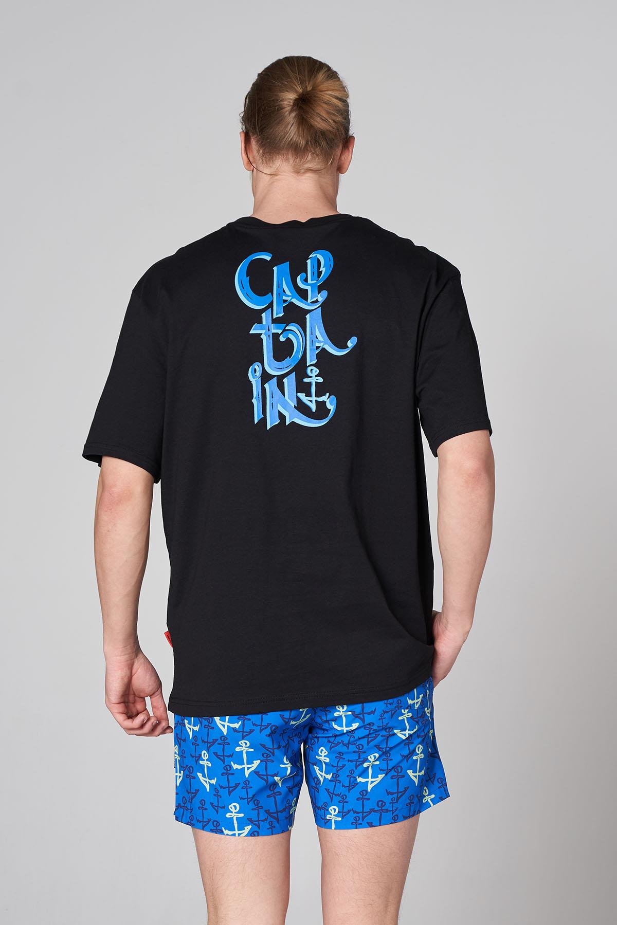 JOHN FRANK OVERSIZE T-SHIRT SİYAH