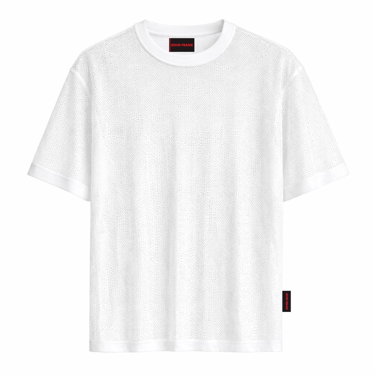 JOHN FRANK RED LINE TULLE T-SHIRT BEYAZ