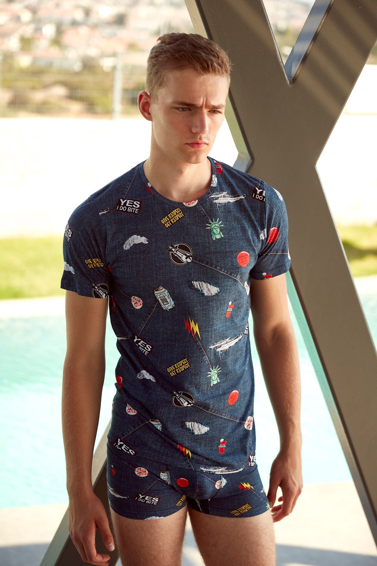 JOHN FRANK BASKILI DİJİTAL T-SHIRT MULTICOLOR