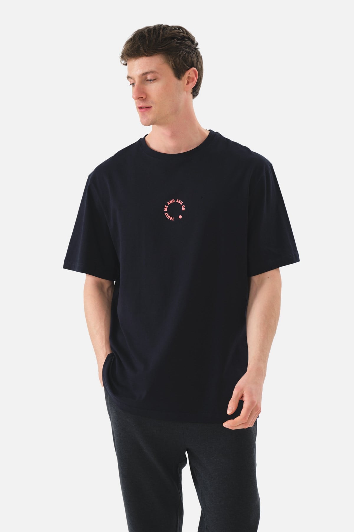 JOHN FRANK OVERSIZE T-SHIRT LACİVERT