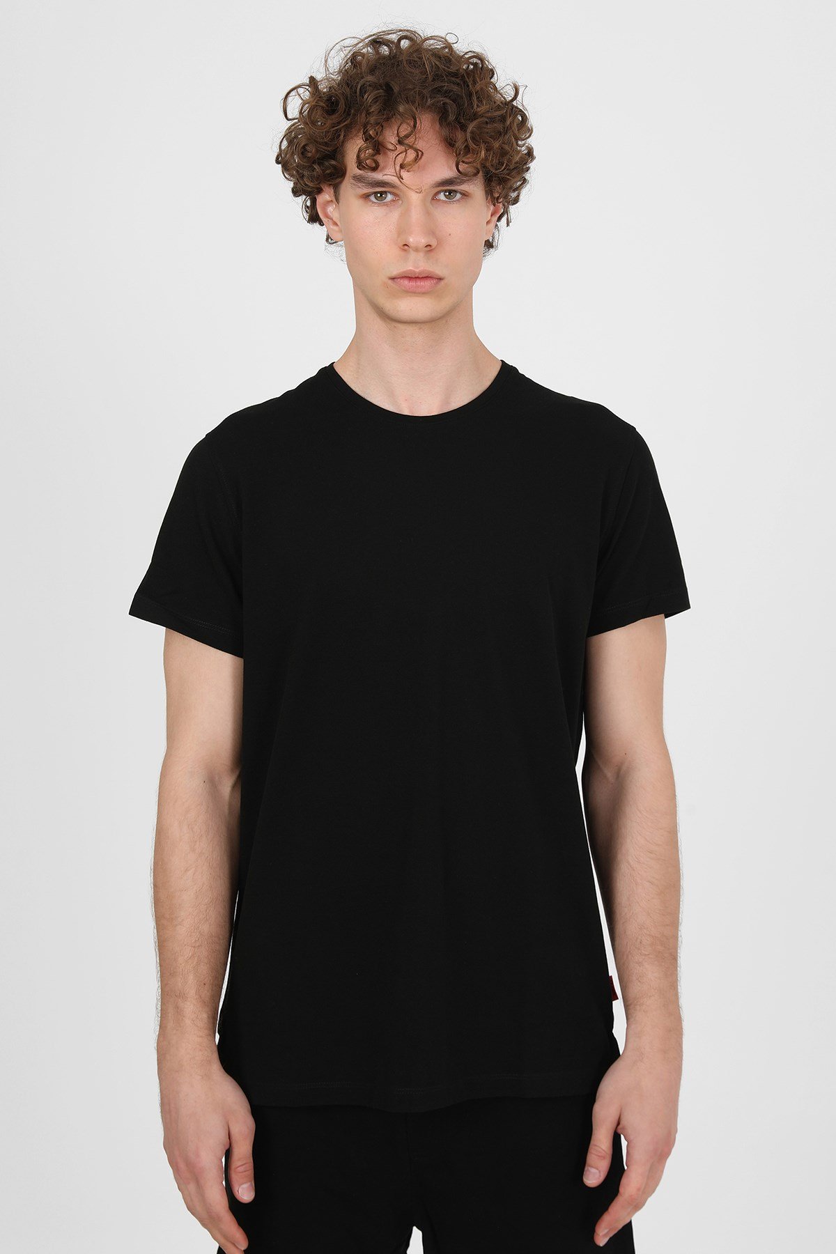 John Frank Siyah Basic Pike T-Shirt