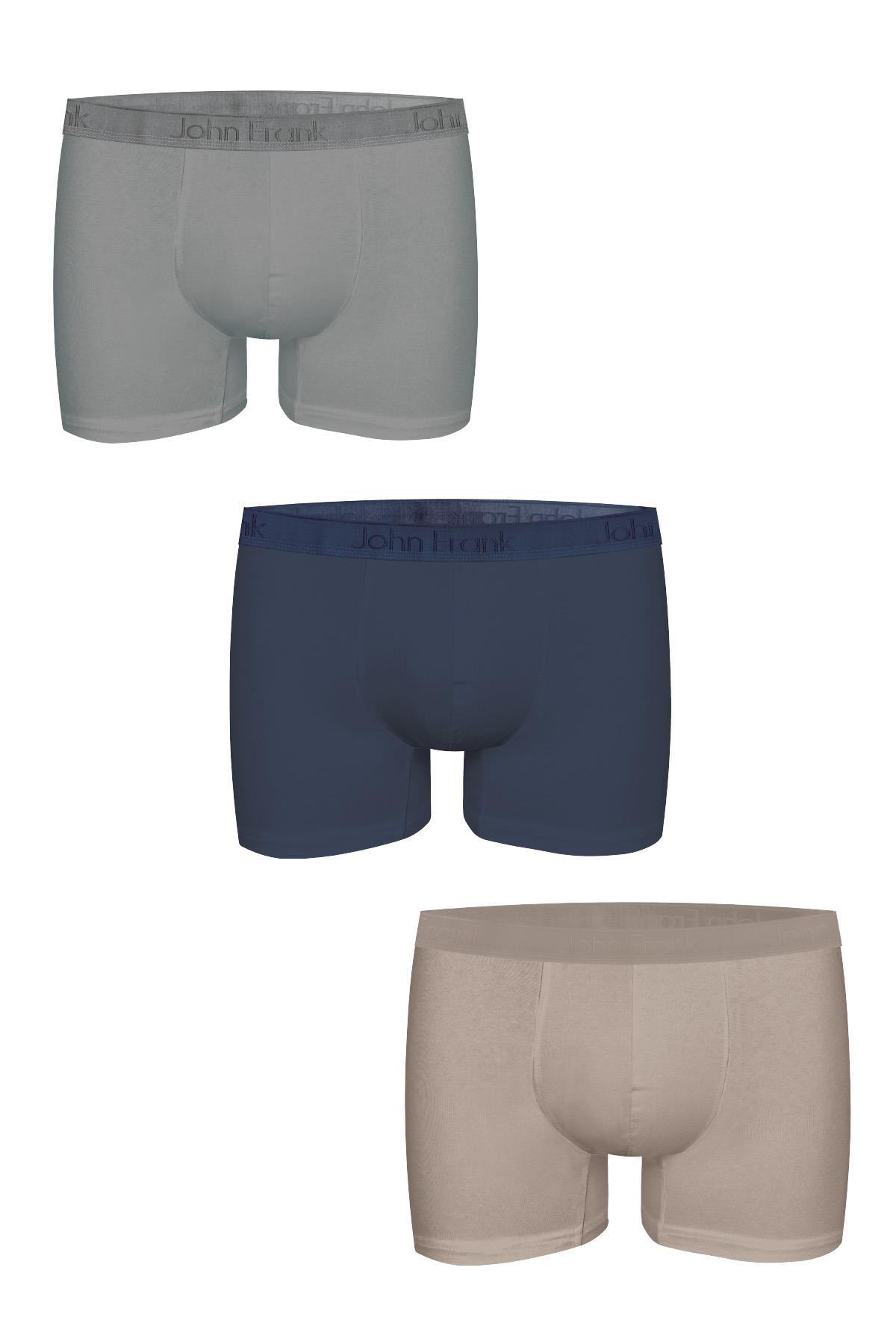 JOHN FRANK ÜÇLÜ NATURAL MODAL BOXER