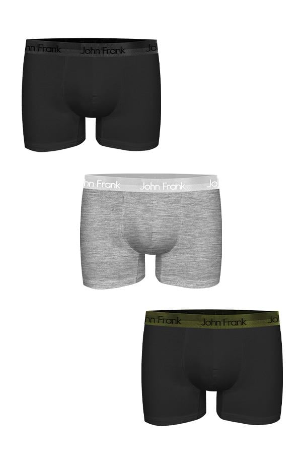 JOHN FRANK ÜÇLÜ PREMIUM BLACK BOXER