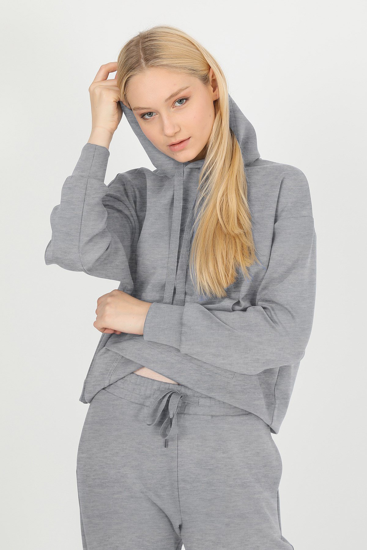 JOHN FRANK WOMAN SPORTS&LOUNGEWEAR COMFY SWEATSHIRT GRİ