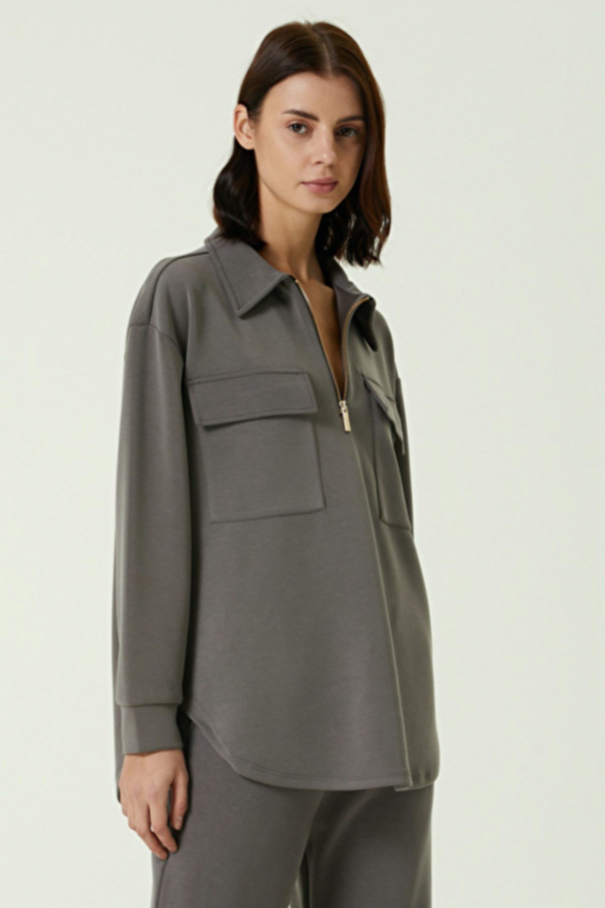 JOHN FRANK WOMAN SPORTS&LOUNGEWEAR LUXE SWEATSHIRT VİZON