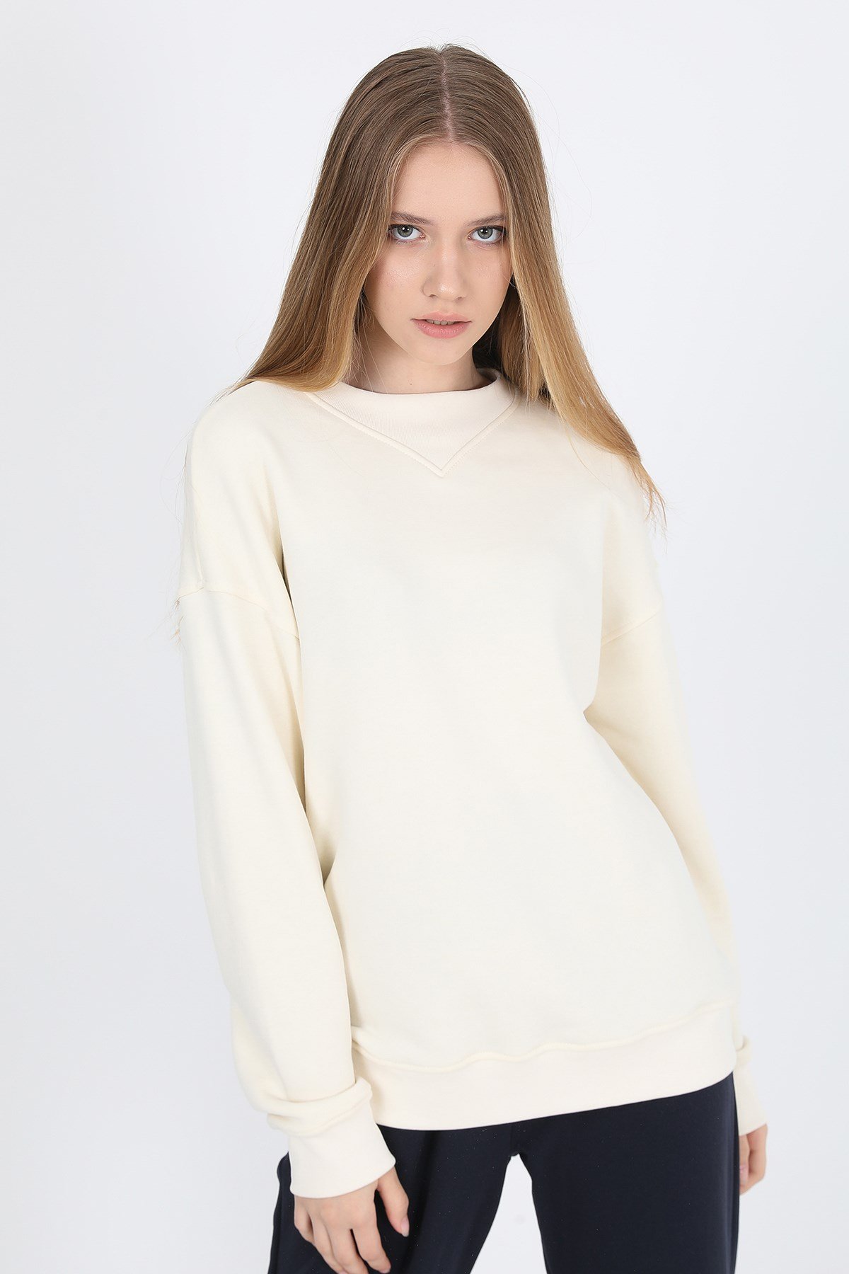 JOHN FRANK WOMAN SPORTS&LOUNGEWEAR SWEATSHIRT EKRU