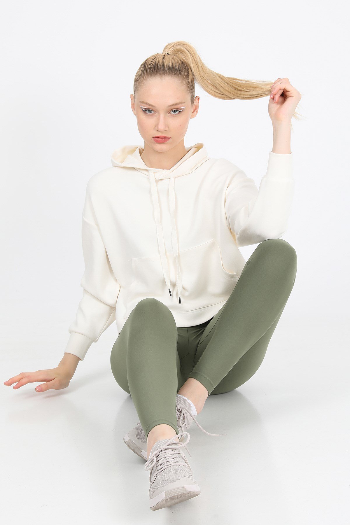 JOHN FRANK WOMAN SPORTS&LOUNGEWEAR SWEATSHIRT EKRU