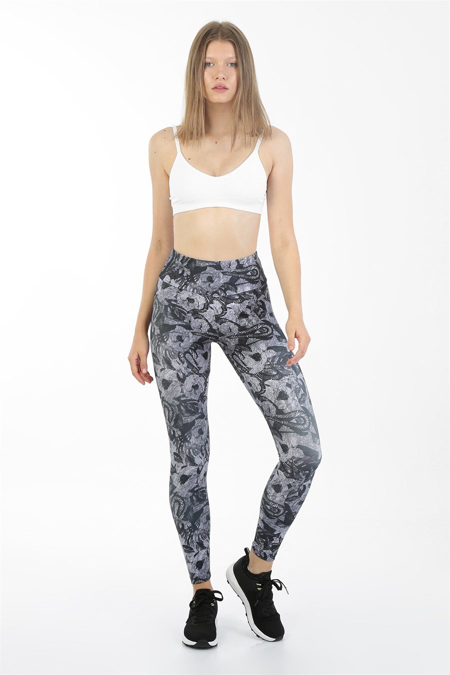 JOHN FRANK WOMEN LEGGING SİYAH-GRİ