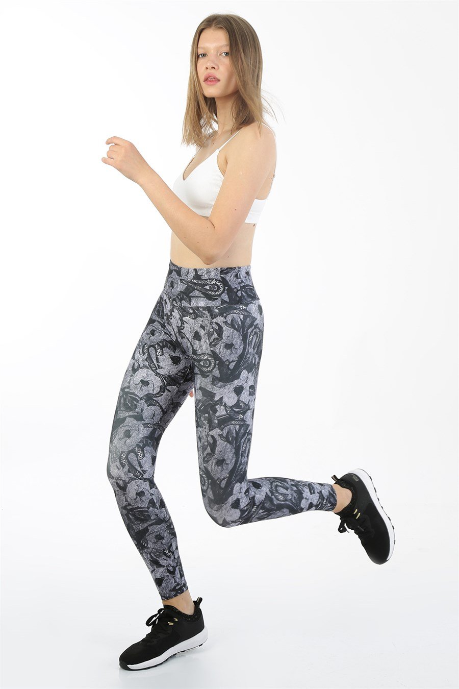 JOHN FRANK WOMEN LEGGING SİYAH-GRİ