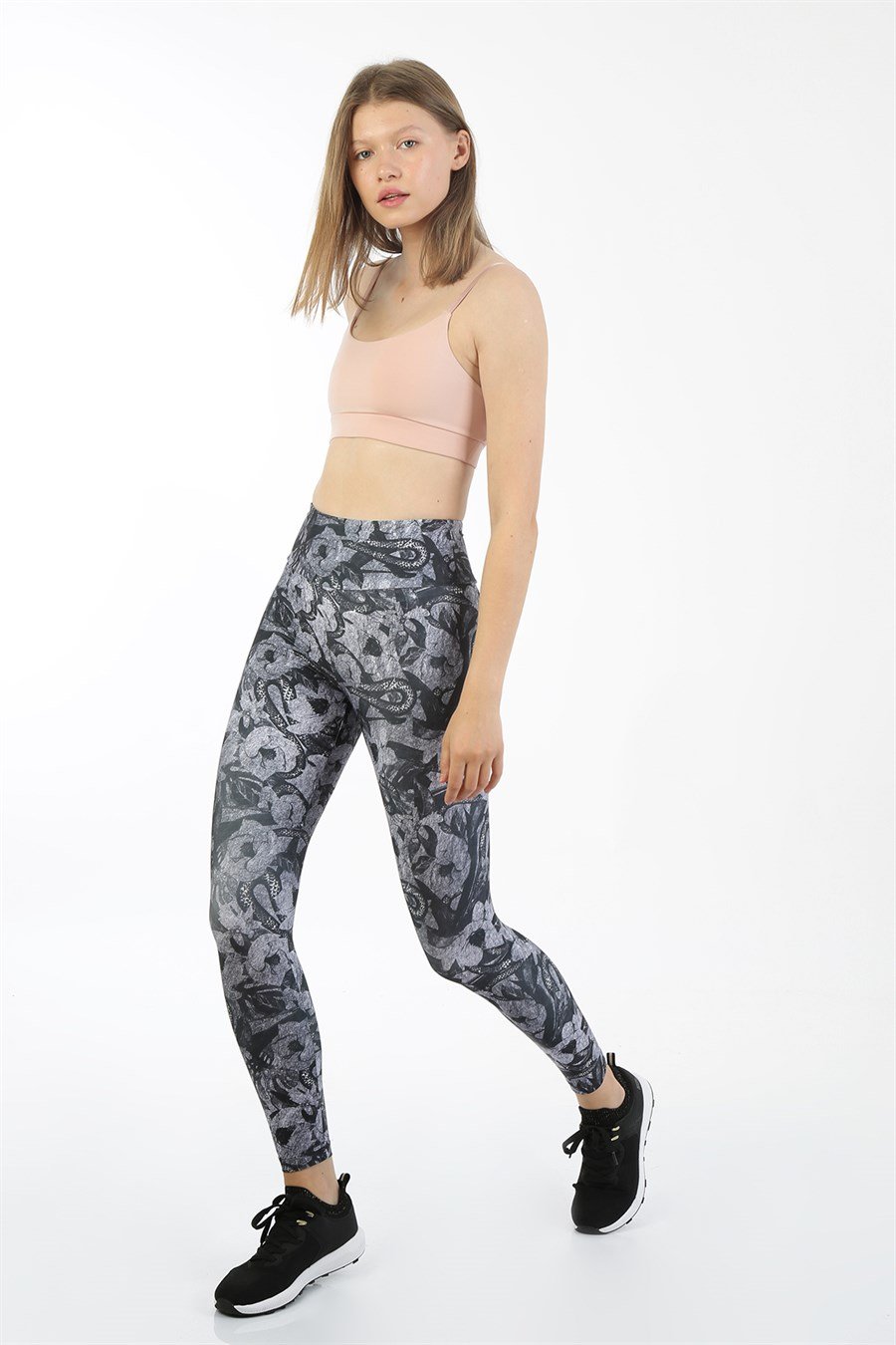 JOHN FRANK WOMEN LEGGING SİYAH-GRİ