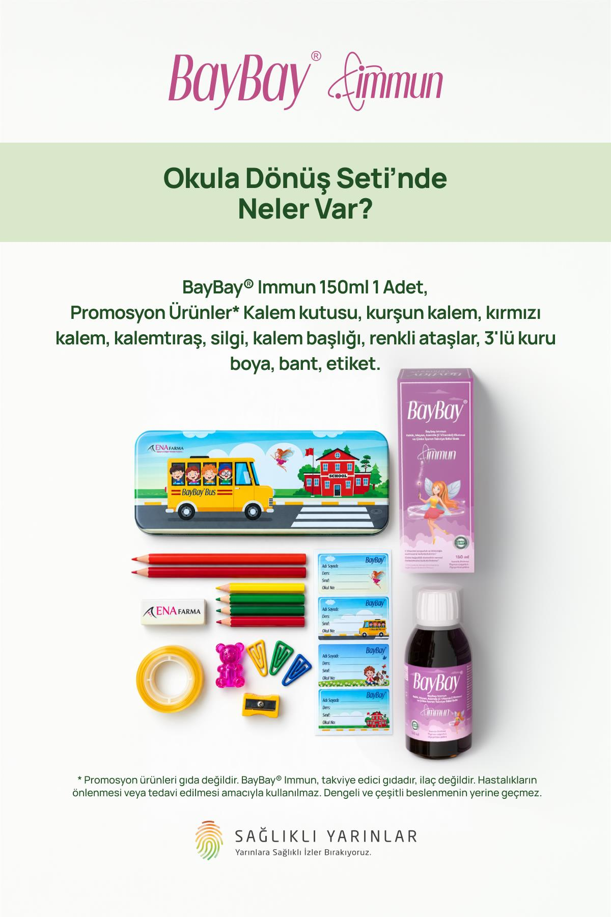 BayBay Immun Okula Dönüş Seti Hediyeli Kofre