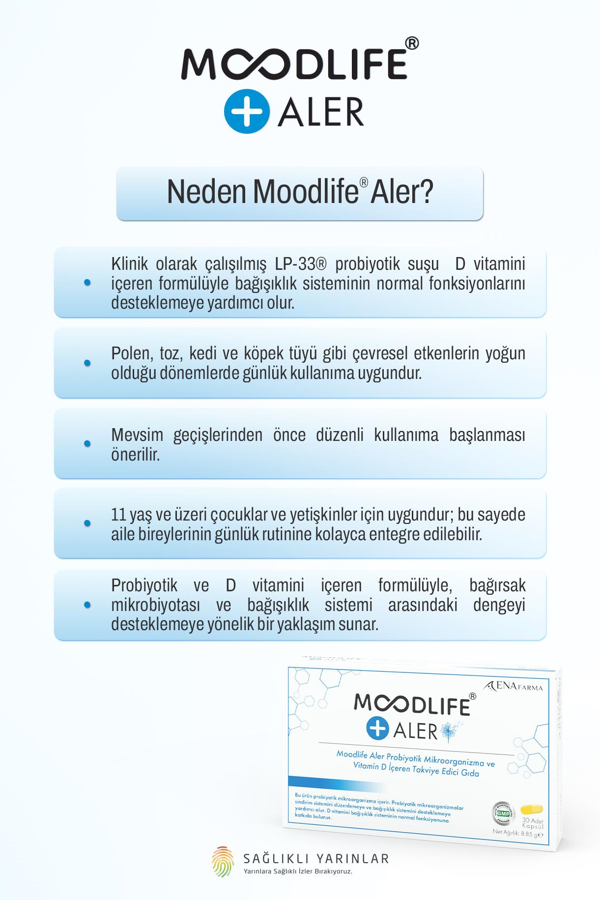 Moodlife Aler Probiyotik Destek 30 Kapsül