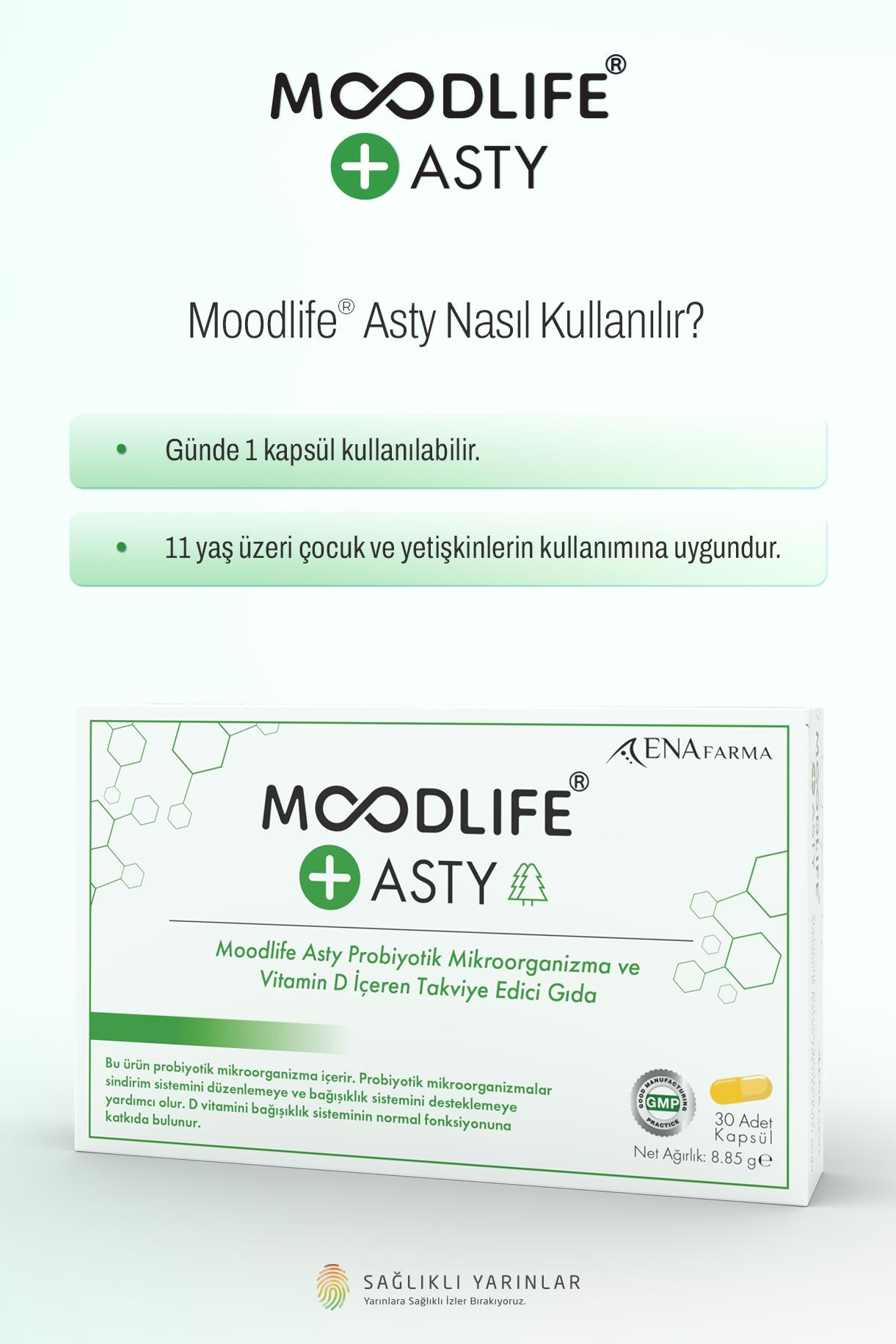 Moodlife Asty için Probiyotik Destek 30 Kapsül
