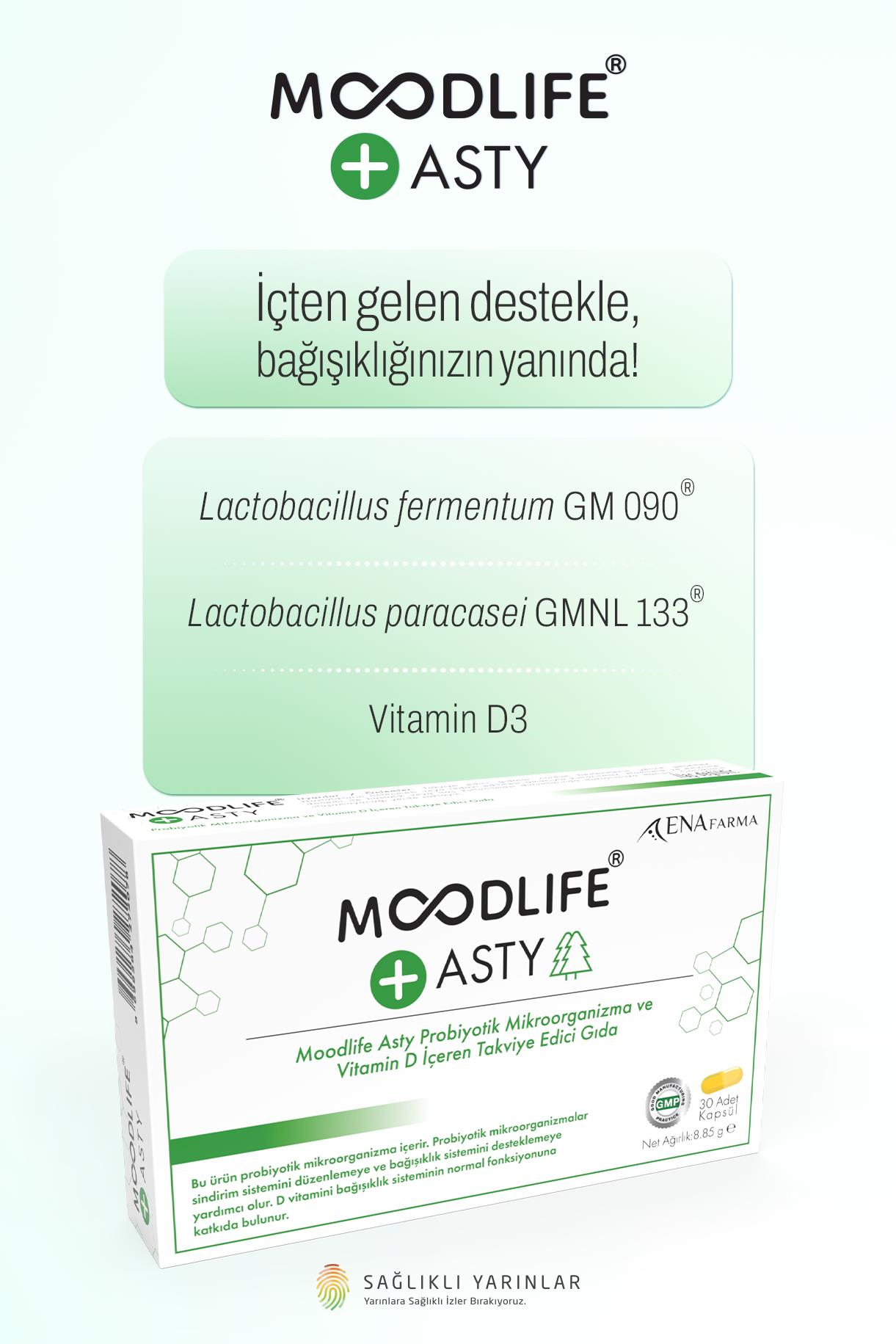 Moodlife Asty için Probiyotik Destek 30 Kapsül
