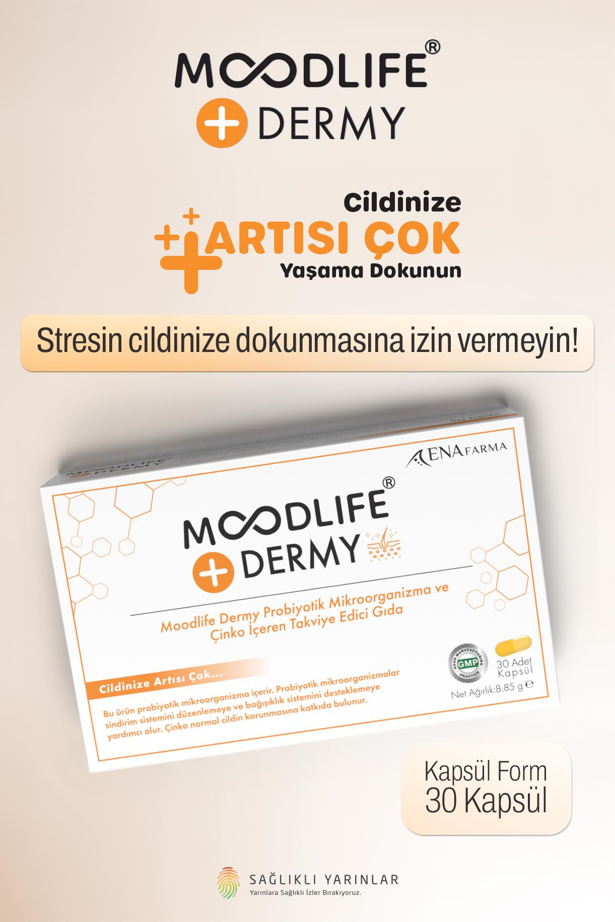 Moodlife Dermy Cilt için Probiyotik Destek 30 Kapsül