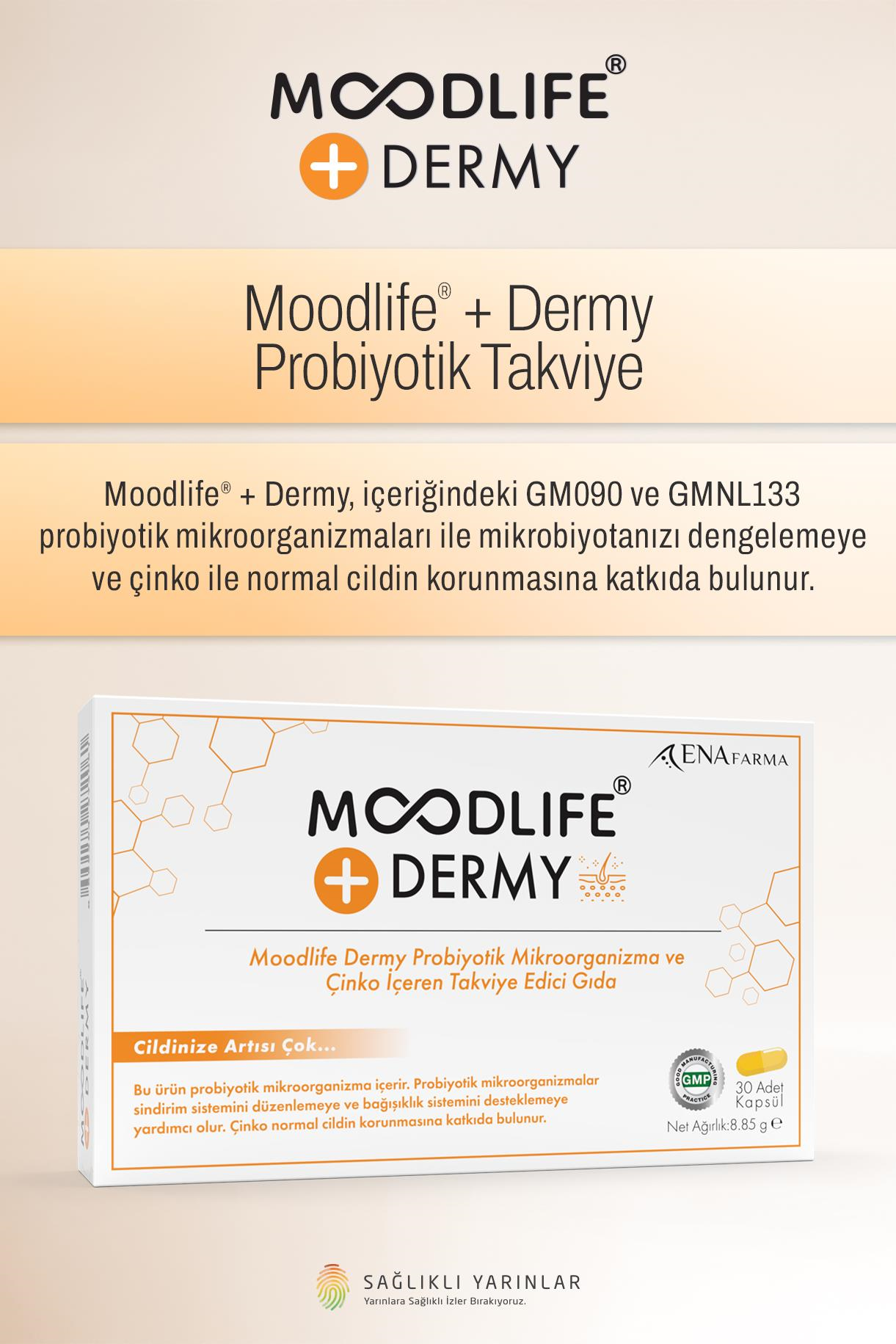Moodlife Dermy Cilt için Probiyotik Destek 30 Kapsül